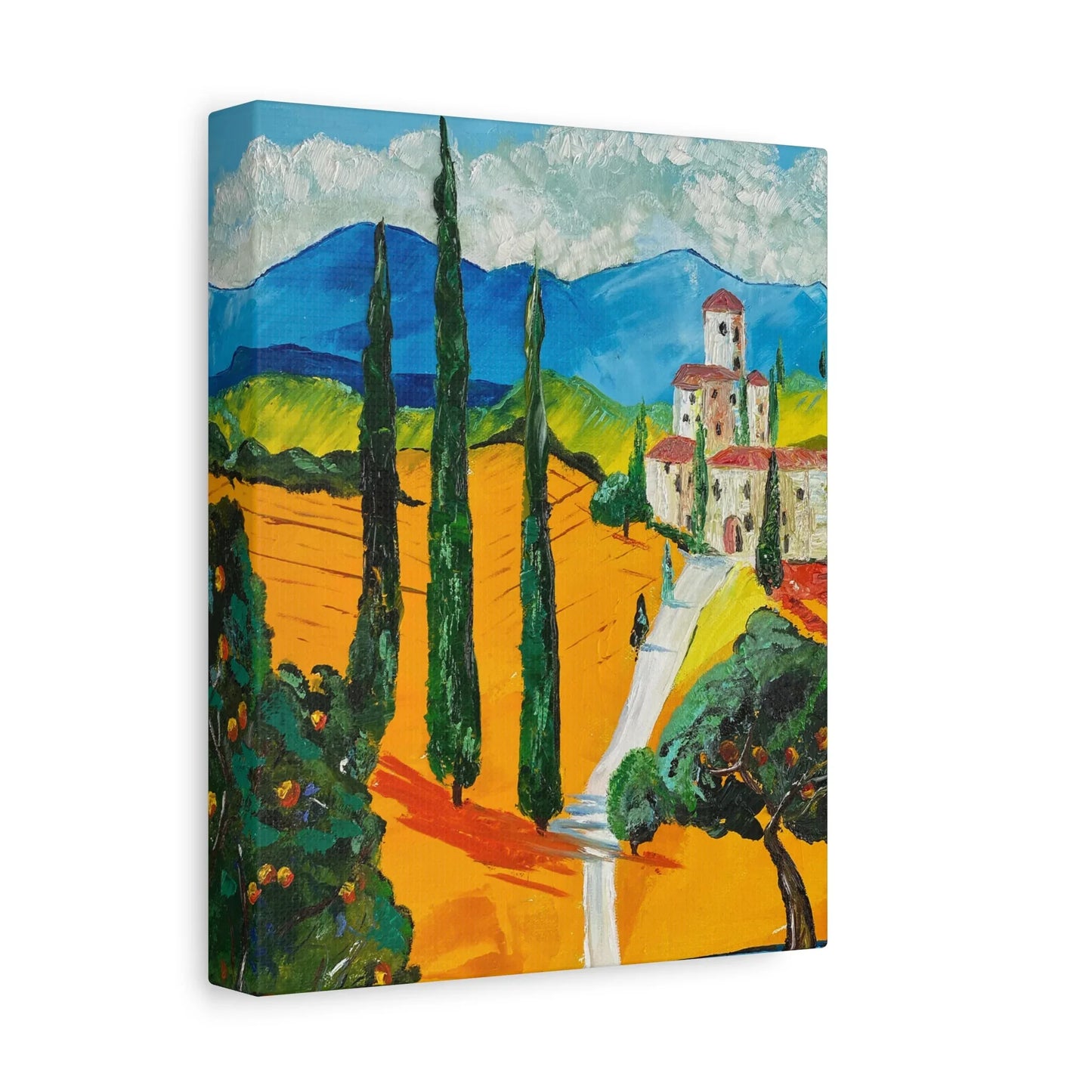 Paysage Méditerranéen – Peinture Originale Imprimée | Art Contemporain Lumineux - Laure Leprince - Artiste Peintre