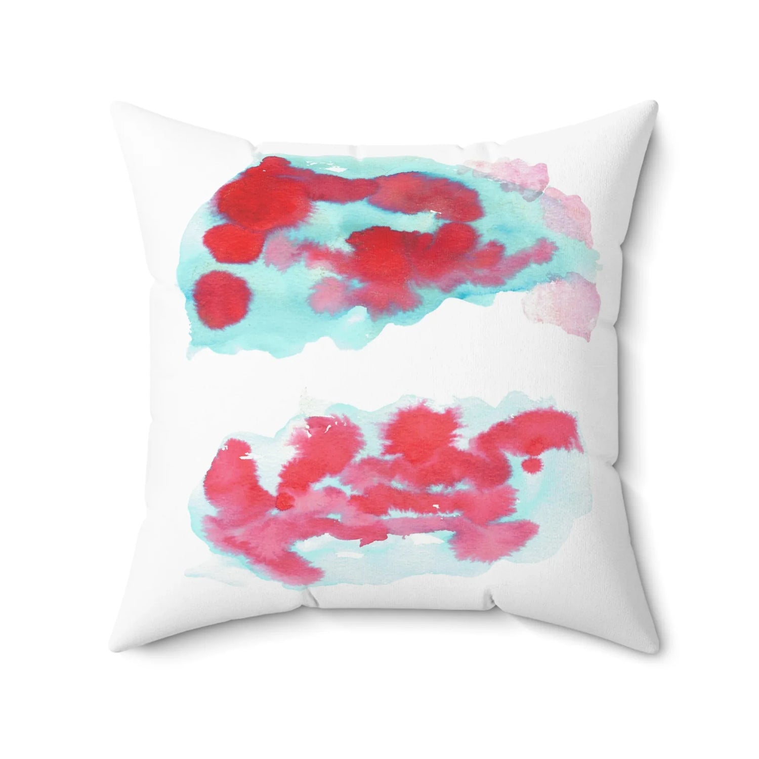 Square Throw Pillow Brumes Carmin — Minimal Brushstroke Accent - Laure Leprince - Artiste Peintre