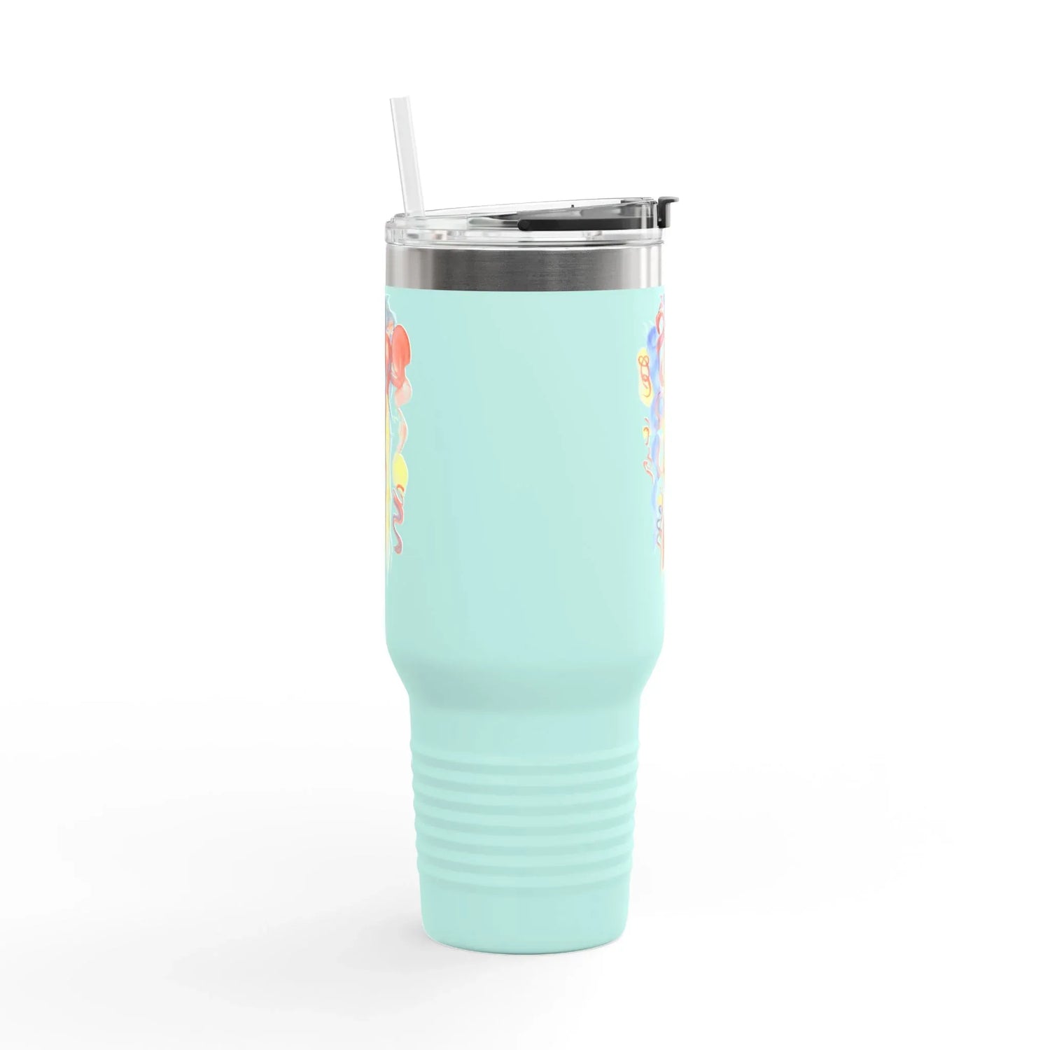 40oz Insulated Travel Mug – Les Serpentins Watercolor Design - Laure Leprince - Artiste Peintre
