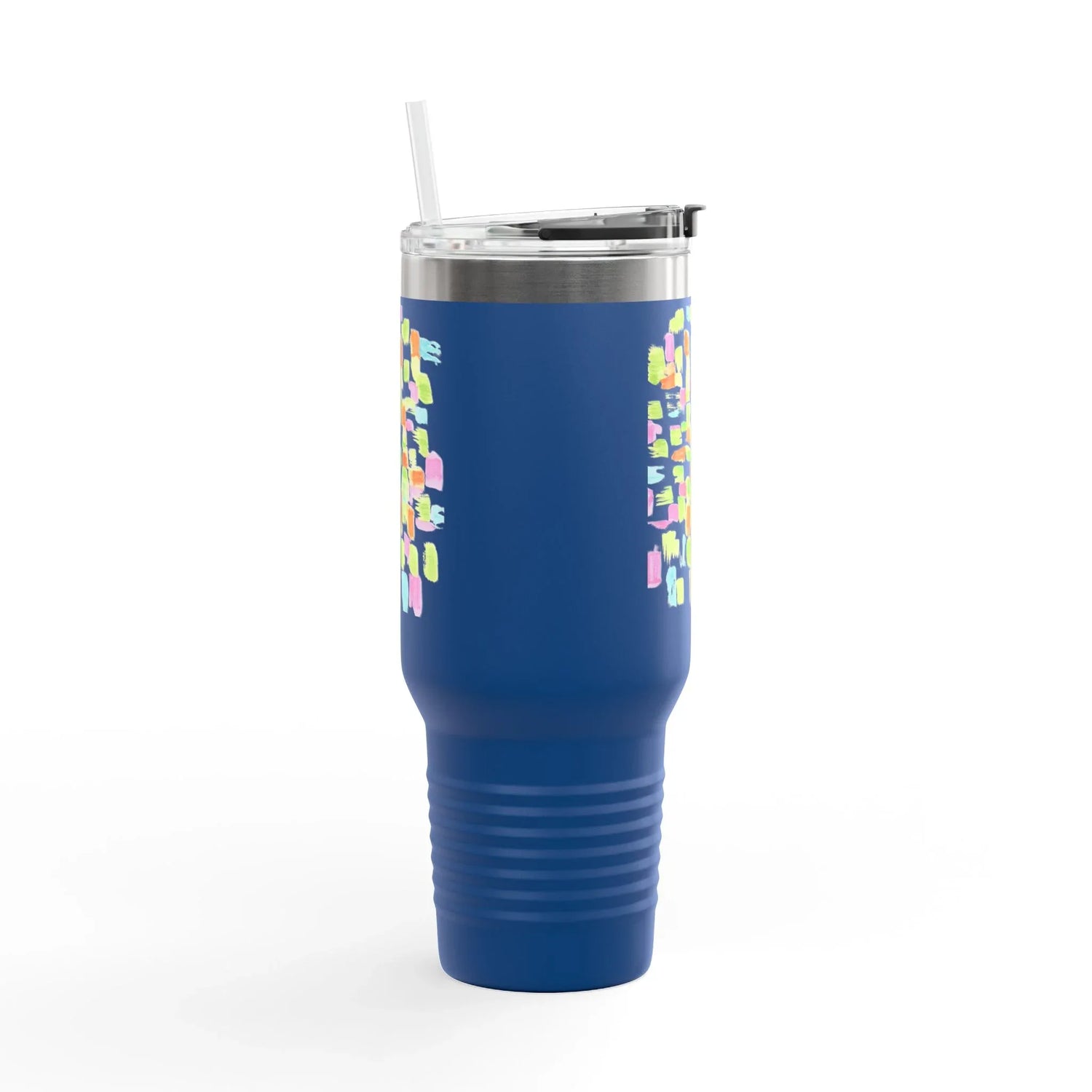 40oz Insulated Travel Mug – Pastel Mosaic Watercolor Design - Laure Leprince - Artiste Peintre