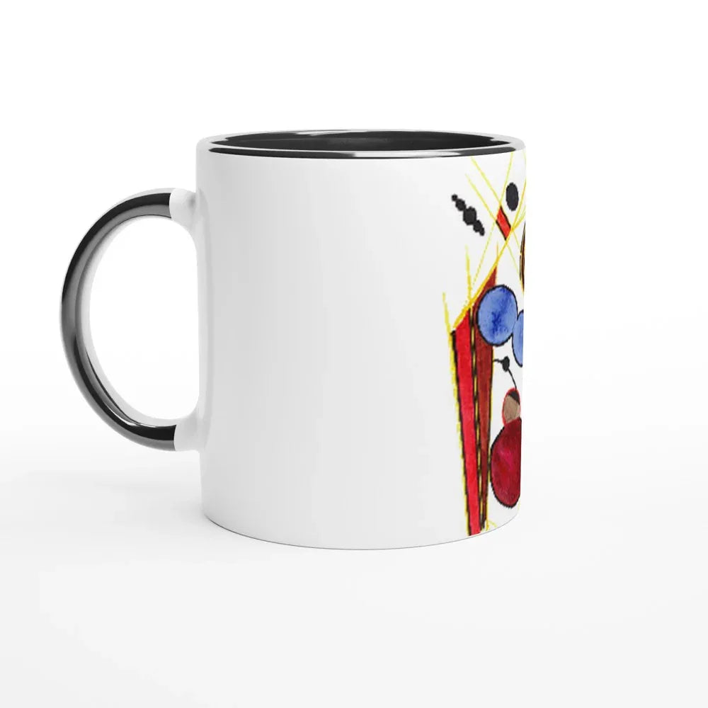 Mug en céramique 325 ml | Bord coloré | Tasse artistique durable - Laure Leprince - Artiste Peintre