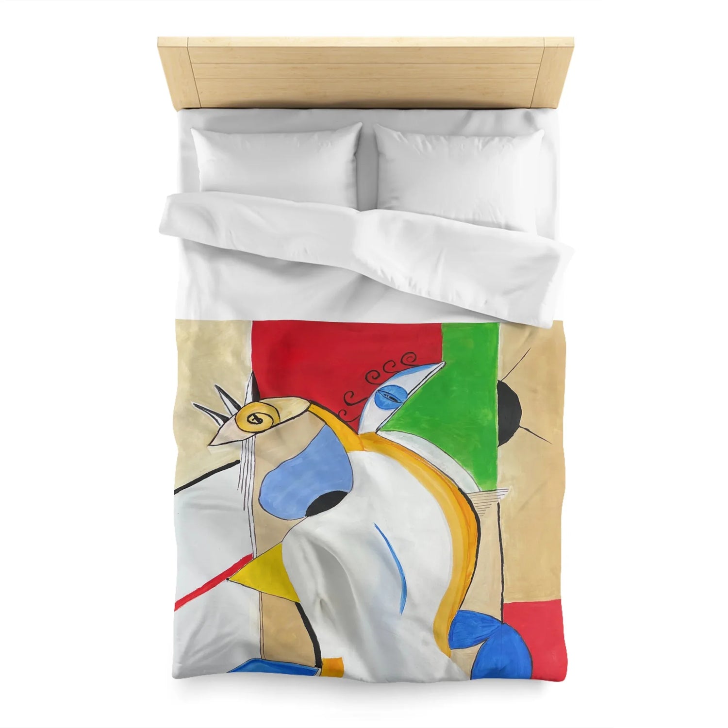 Abstract Watercolor Duvet Cover — Abstract & Teal Accent Bedding - Laure Leprince - Artiste Peintre