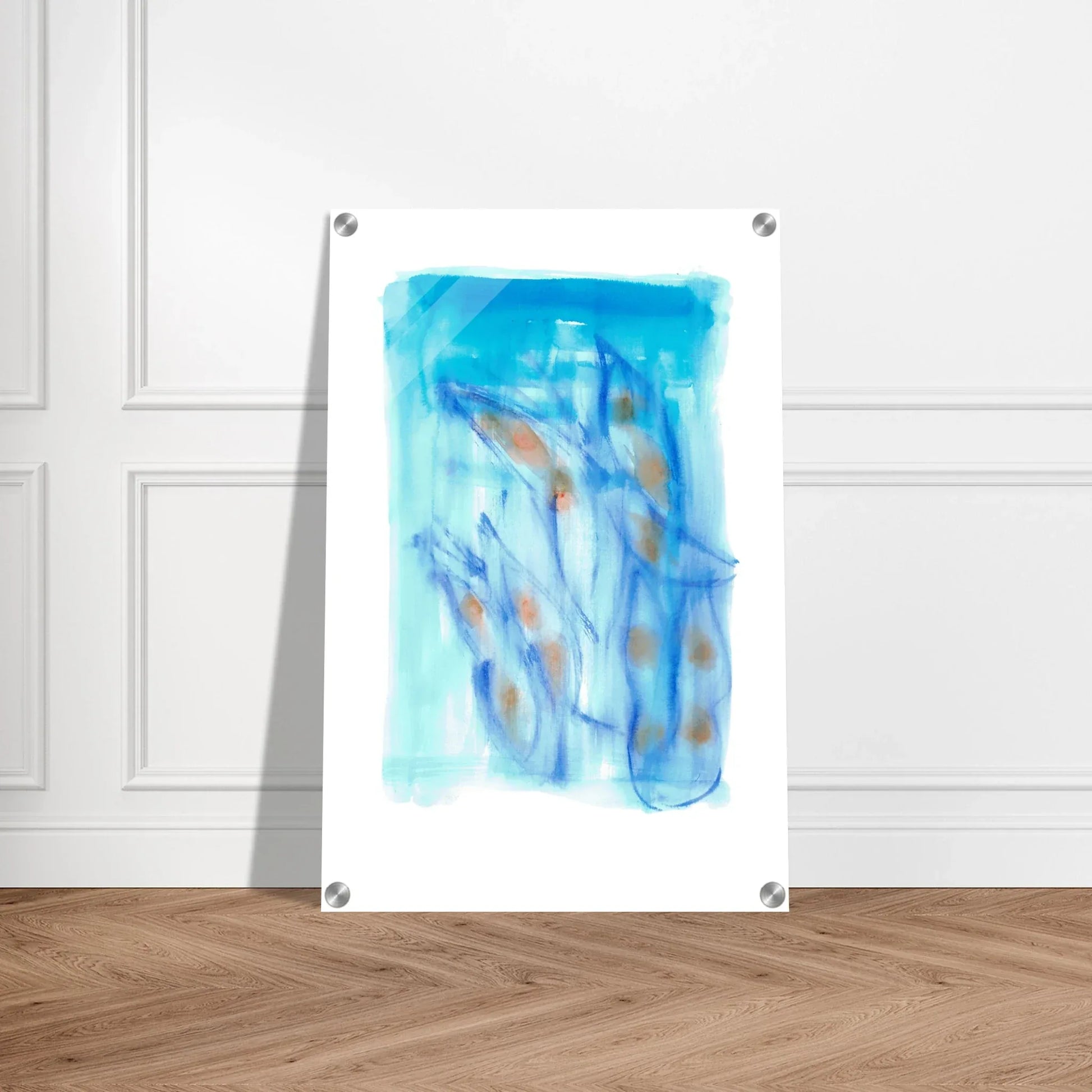 Impression sur acrylique brillante Blue Sprouts| Art contemporain par Laure Leprince - Laure Leprince - Artiste Peintre