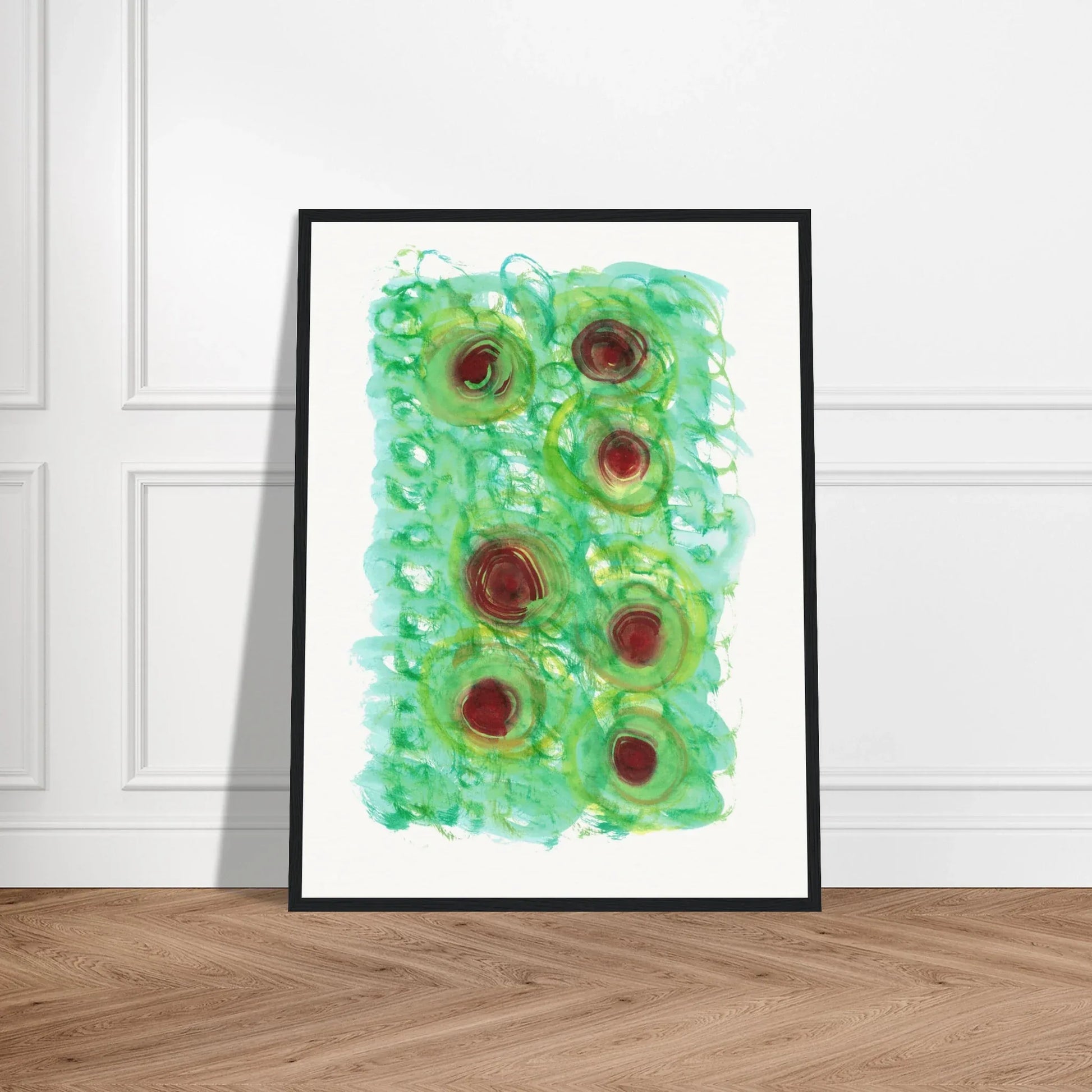 Affiche Encadrée Museum-Quality Matte Paper Wooden Framed Green Echo - Laure Leprince - Artiste Peintre