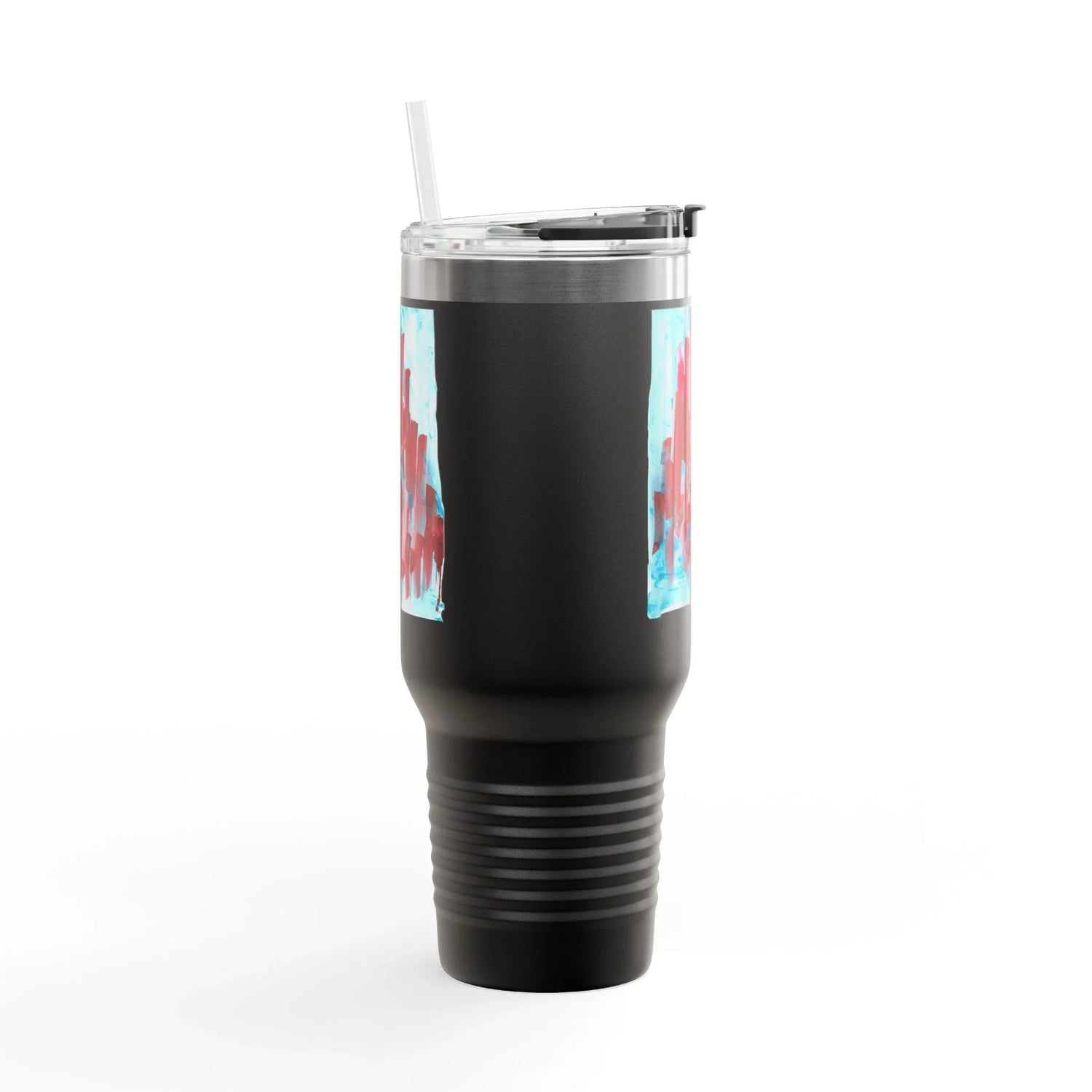 40oz Insulated Travel Mug – Crimson Tower Watercolor Design - Laure Leprince - Artiste Peintre