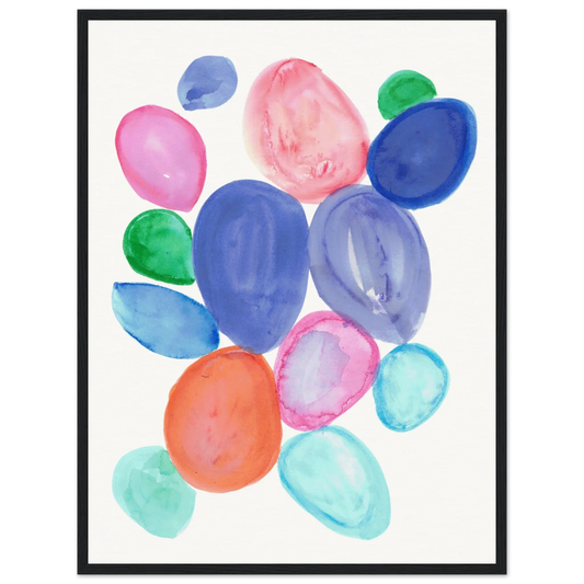 Museum-Quality Matte Paper Wooden Framed Poste Galets Chromatiques - Laure Leprince - Artiste Peintre