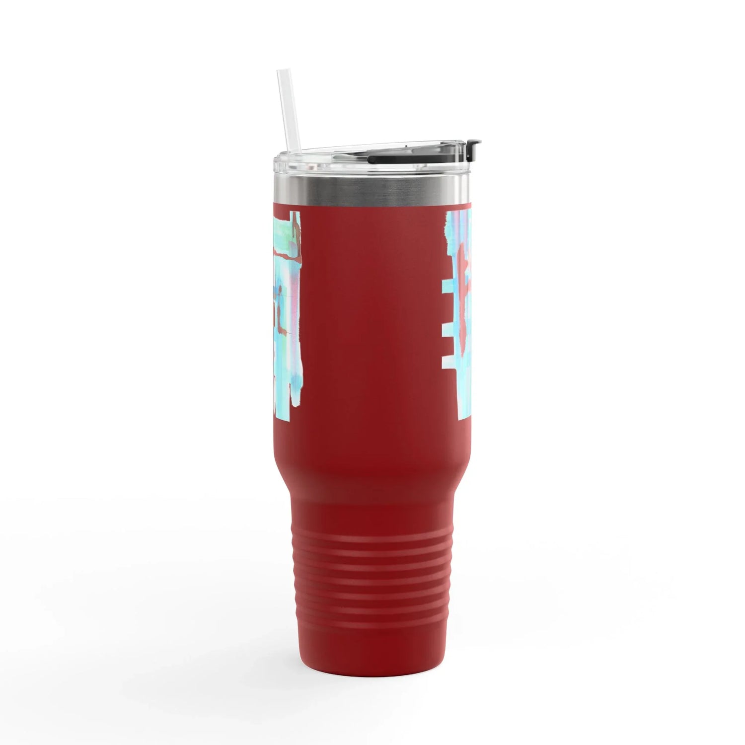 40oz Insulated Travel Mug – Stuctures Liquides Watercolor Design - Laure Leprince - Artiste Peintre
