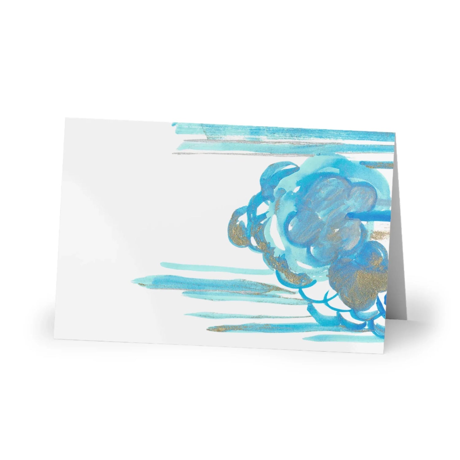 Deco Ocean Bloom #16 Leaf Greeting Card - Elegant - Laure Leprince - Artiste Peintre