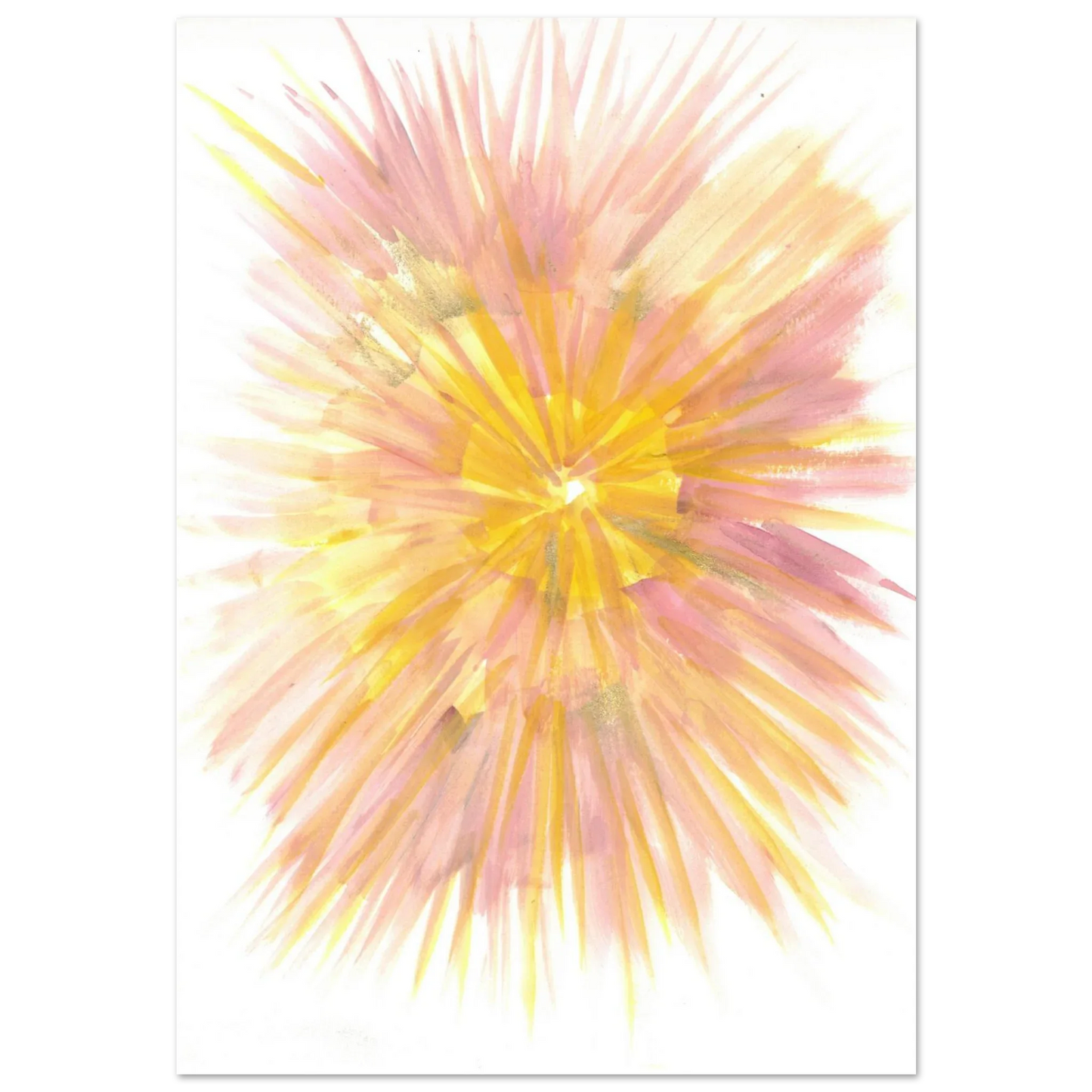 Abstract Sunrise Burst Art Print - Premium Matte Paper Poster with Dynamic Watercolor Design - Laure Leprince - Artiste Peintre