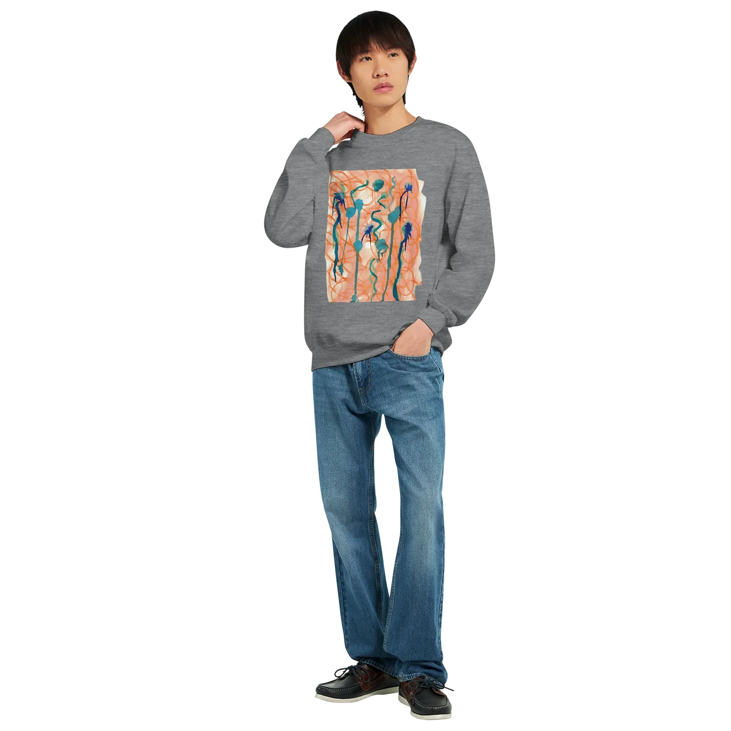 Sweatshirt Unisexe Classiques Saphir Ambre Impression Artistique Multicolore - Laure Leprince - Artiste Peintre