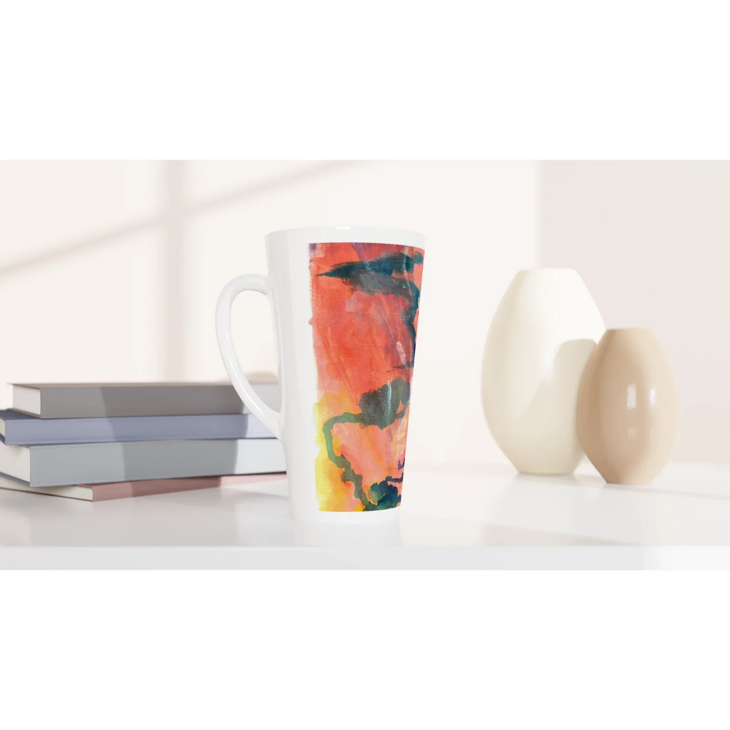 Mug à Latte en Céramique 500 ml Neon mirage – Élégant, durable et brillant - Laure Leprince - Artiste Peintre