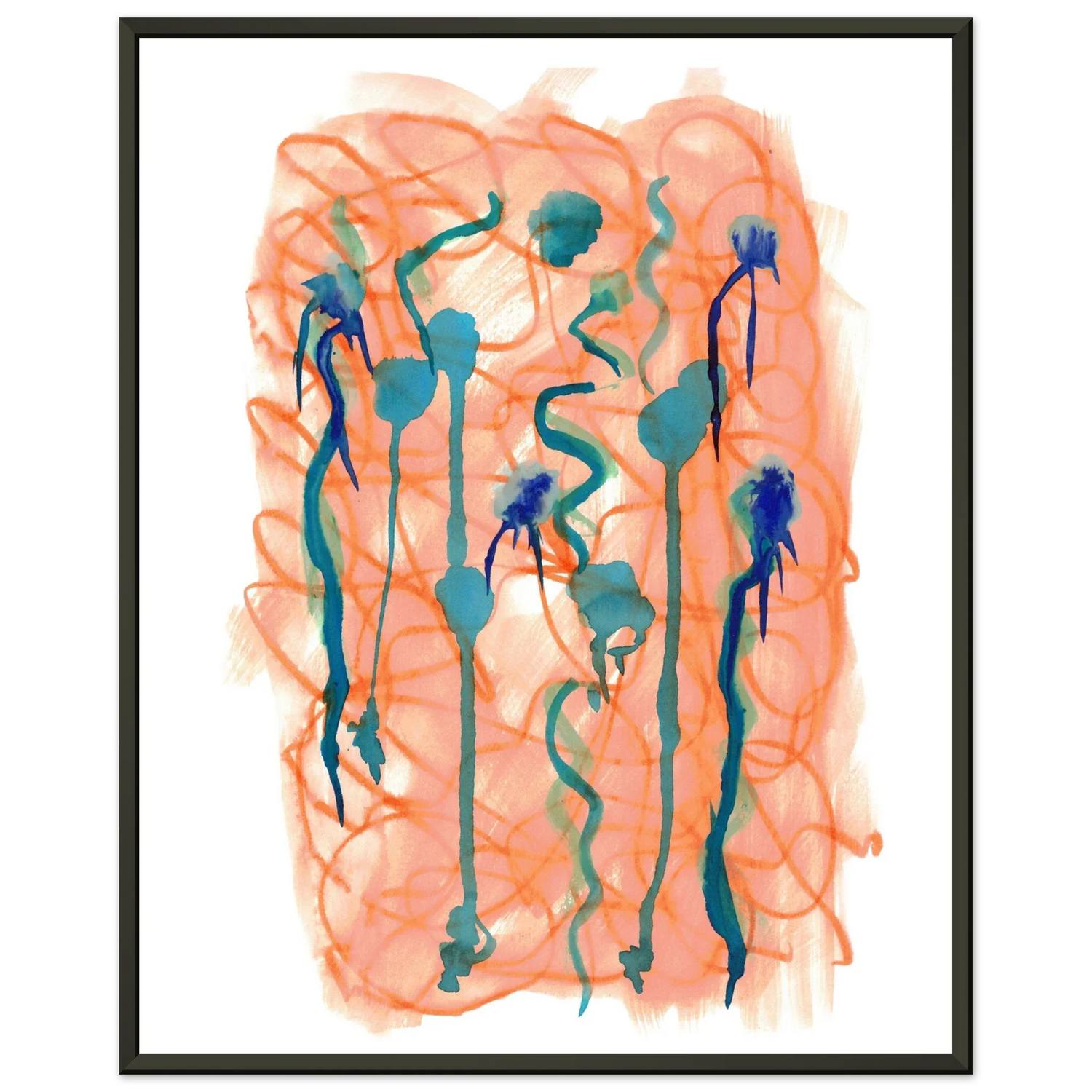 Classic Semi-Glossy Paper Metal Framed Post Saphir Ambre - Laure Leprince - Artiste Peintre