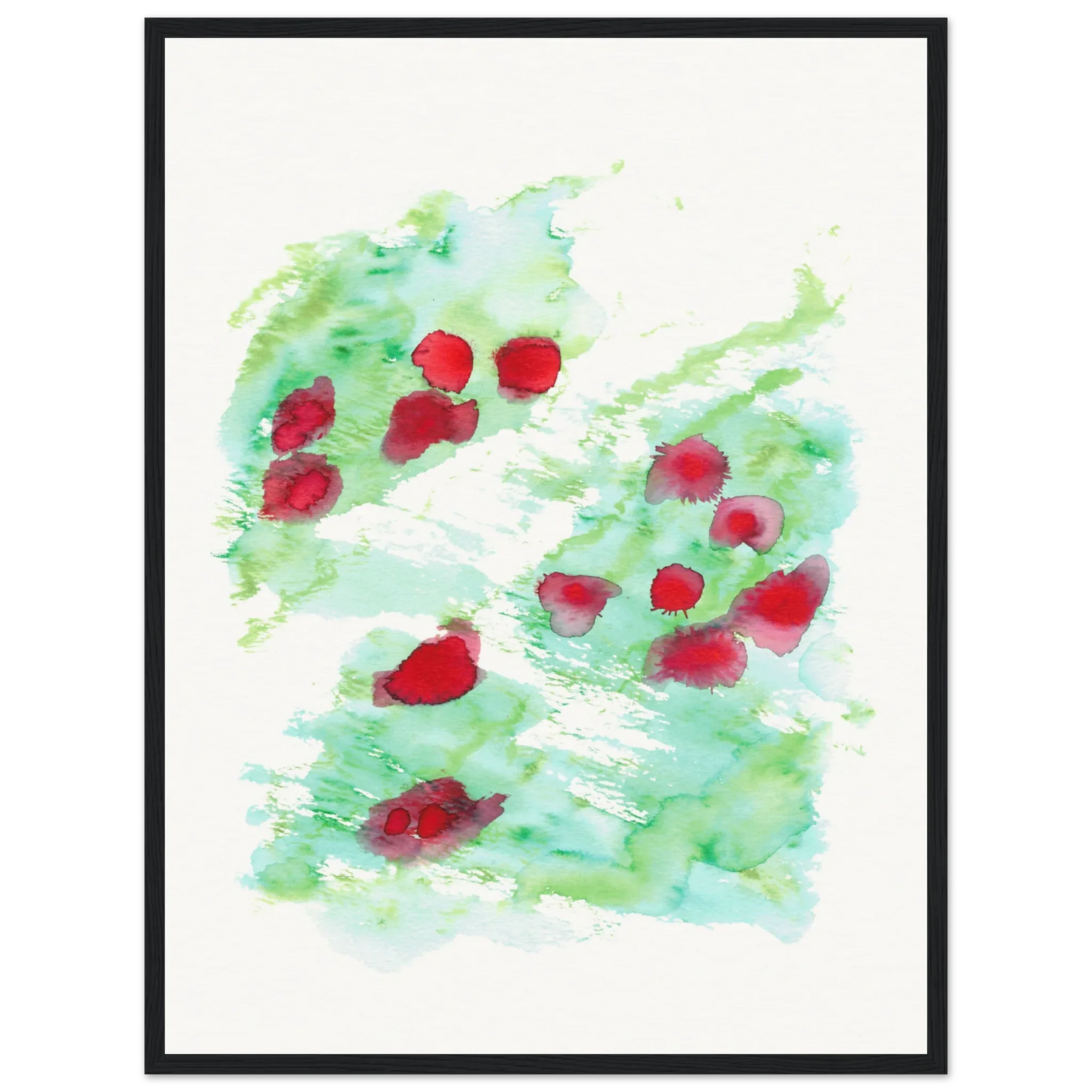 Affiche Encadrée Museum-Quality Matte Paper Aluminium Framed Eclats rouges - Laure Leprince - Artiste Peintre