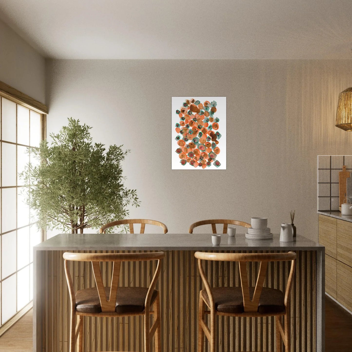 Affiche premium sur papier mat Constellation D'ambre – Art mural de qualité supérieure - Laure Leprince - Artiste Peintre
