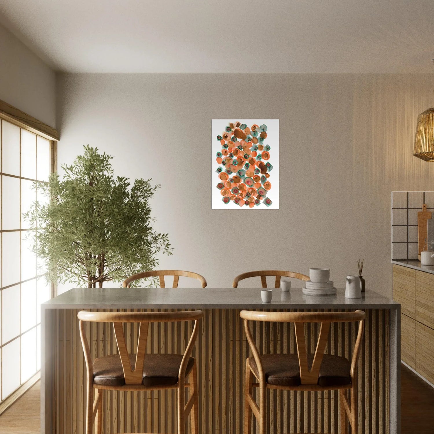 Affiche premium sur papier mat Constellation D'ambre – Art mural de qualité supérieure - Laure Leprince - Artiste Peintre