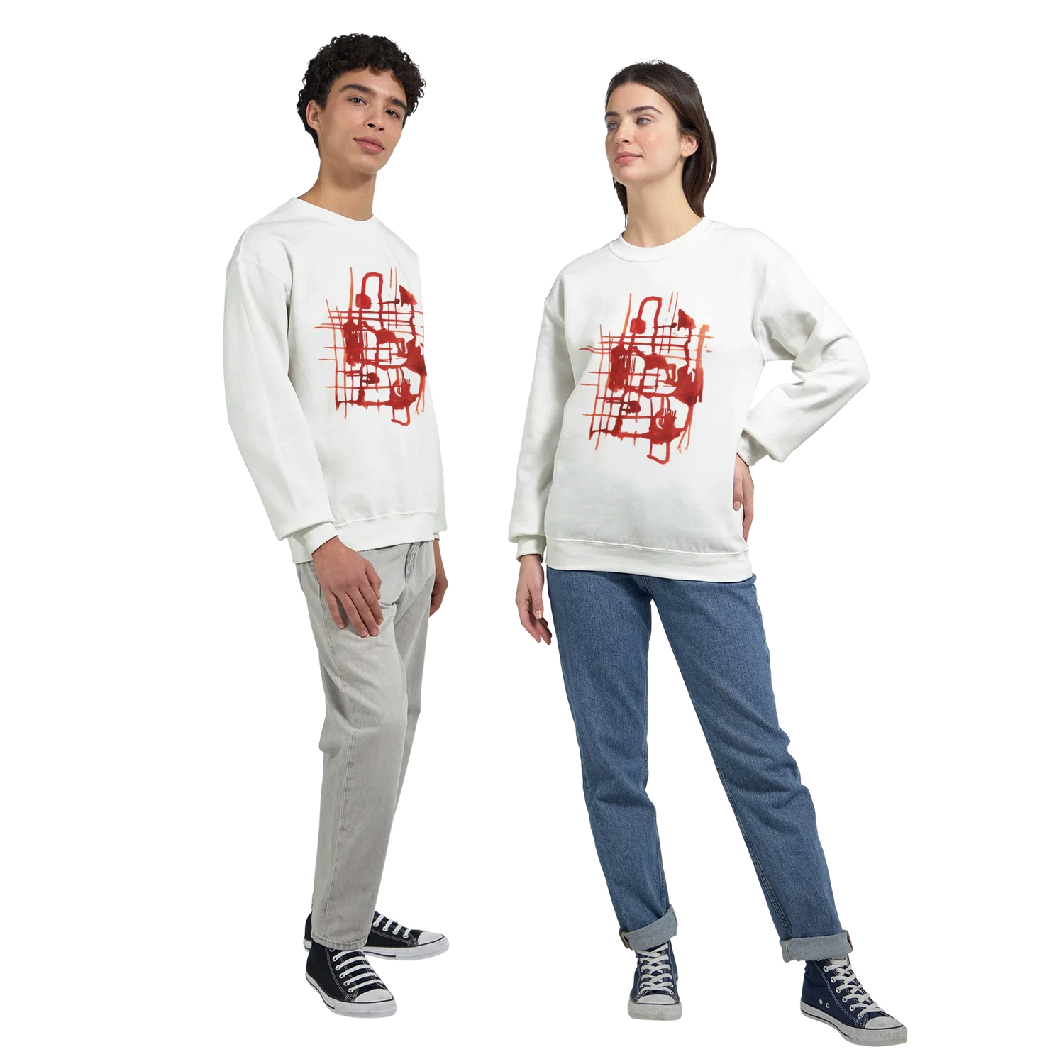 Sweatshirt Unisexe Classique Solar Frame – Impression Artistique Multicolore - Laure Leprince - Artiste Peintre