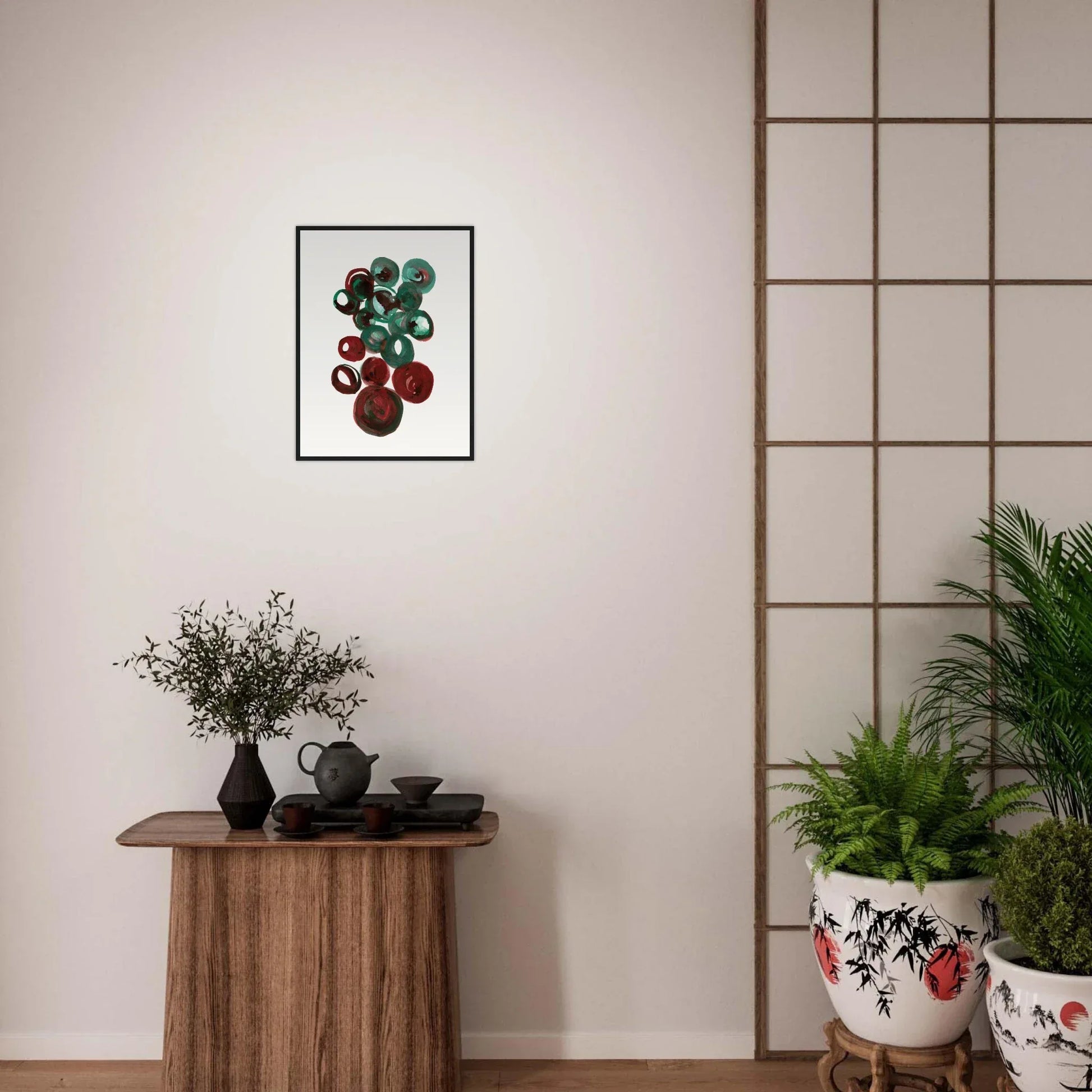 Affiche Encadrée Museum-Quality Matte Paper Wooden Framed Resonance Emeraude - Laure Leprince - Artiste Peintre