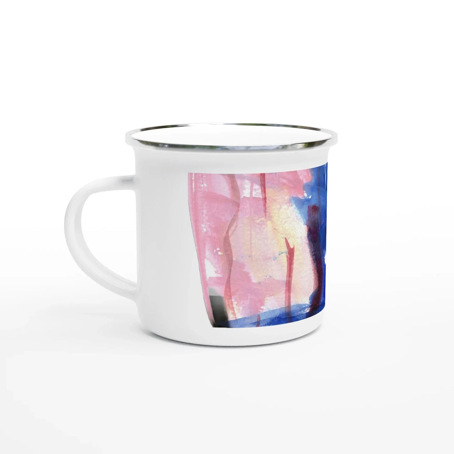 Mug en émail blanc 35 cl City Midnight Siren – Léger, vintage et résistant - Laure Leprince - Artiste Peintre