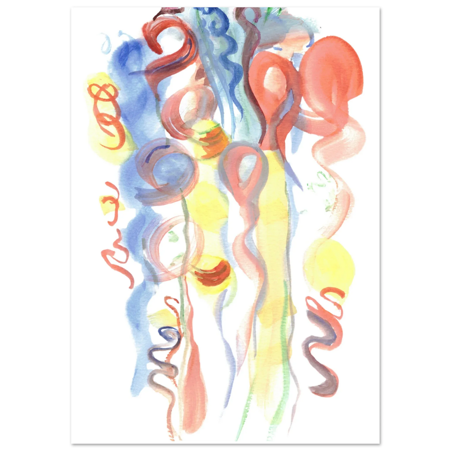 Affiche premium sur papier mat Serpentins – Art mural de qualité supérieure - Laure Leprince - Artiste Peintre