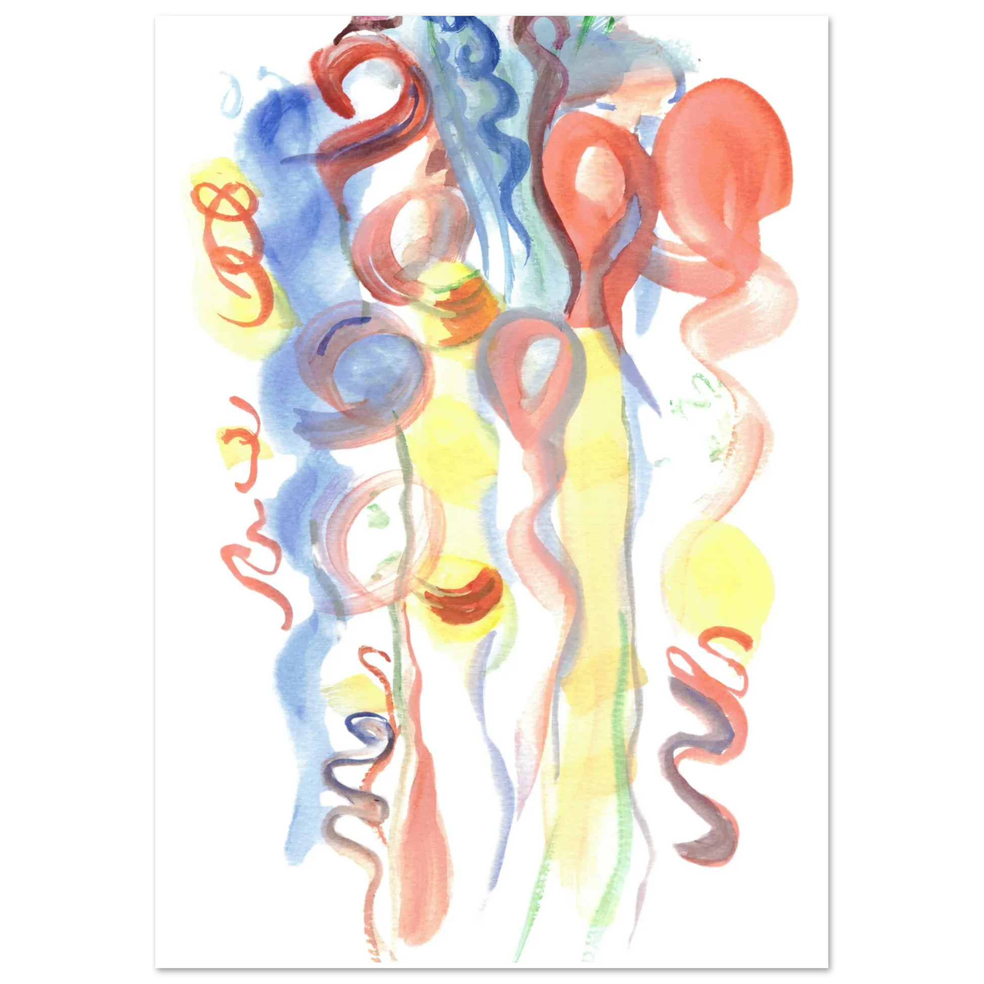 Affiche premium sur papier mat Serpentins – Art mural de qualité supérieure - Laure Leprince - Artiste Peintre