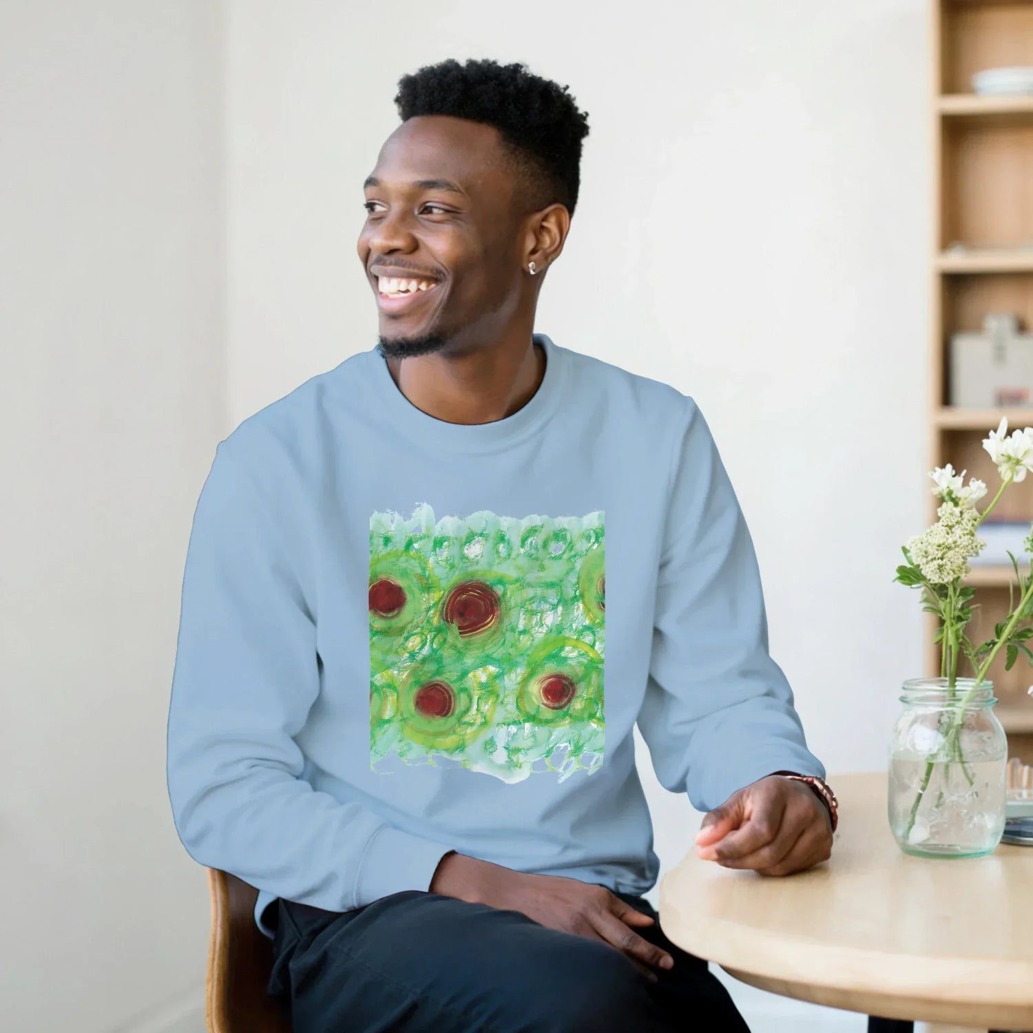 Sweatshirt Unisexe Classique Green Echo – Impression Artistique Multicolore - Laure Leprince - Artiste Peintre