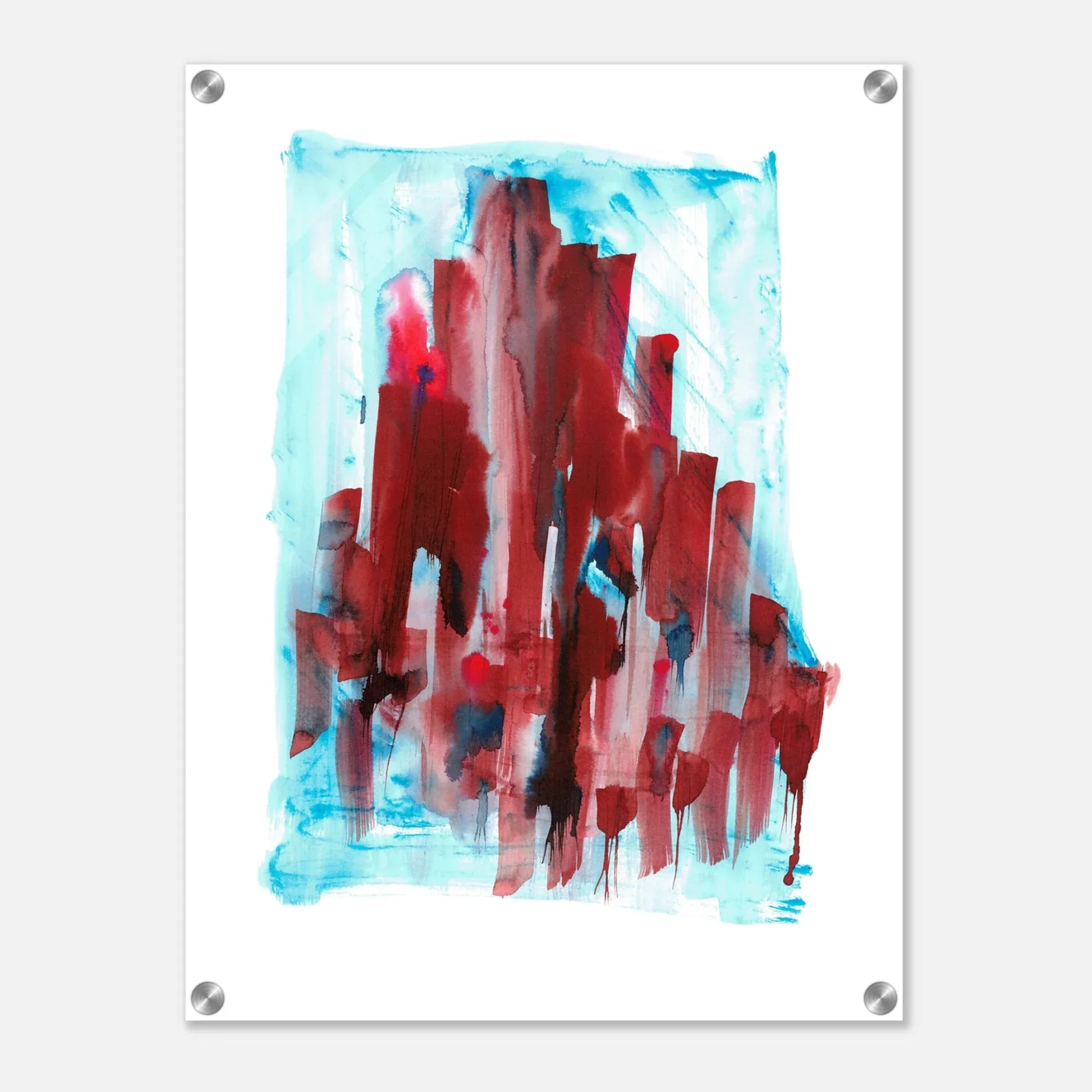 Impression sur acrylique brillante Crimson Tower| Art contemporain par Laure Leprince - Laure Leprince - Artiste Peintre
