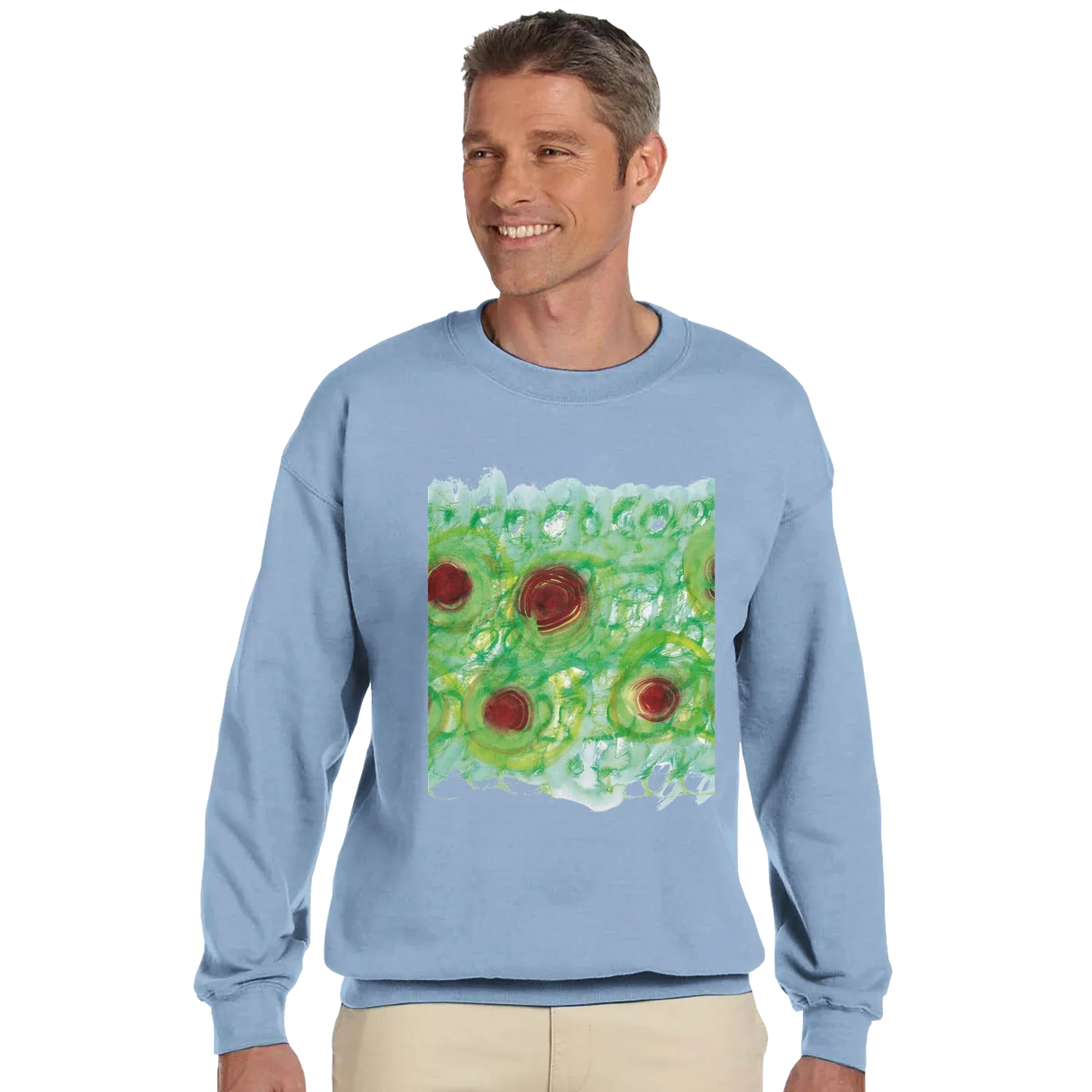 Sweatshirt Unisexe Classique Green Echo – Impression Artistique Multicolore - Laure Leprince - Artiste Peintre