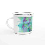 Mug en émail blanc 35 cl Eclosions Sauvages – Léger, vintage et résistant - Laure Leprince - Artiste Peintre