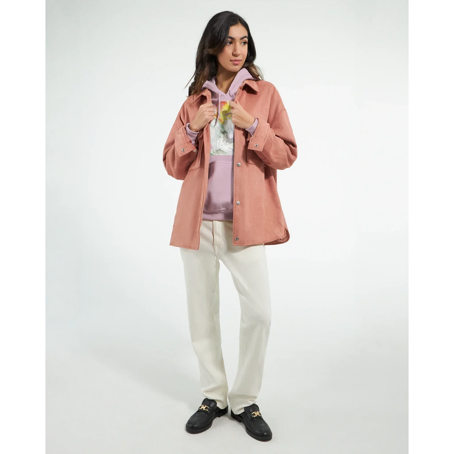 Sweat à capuche unisexe artistiqueLavander Drift| Gildan® 18500 White - Laure Leprince - Artiste Peintre