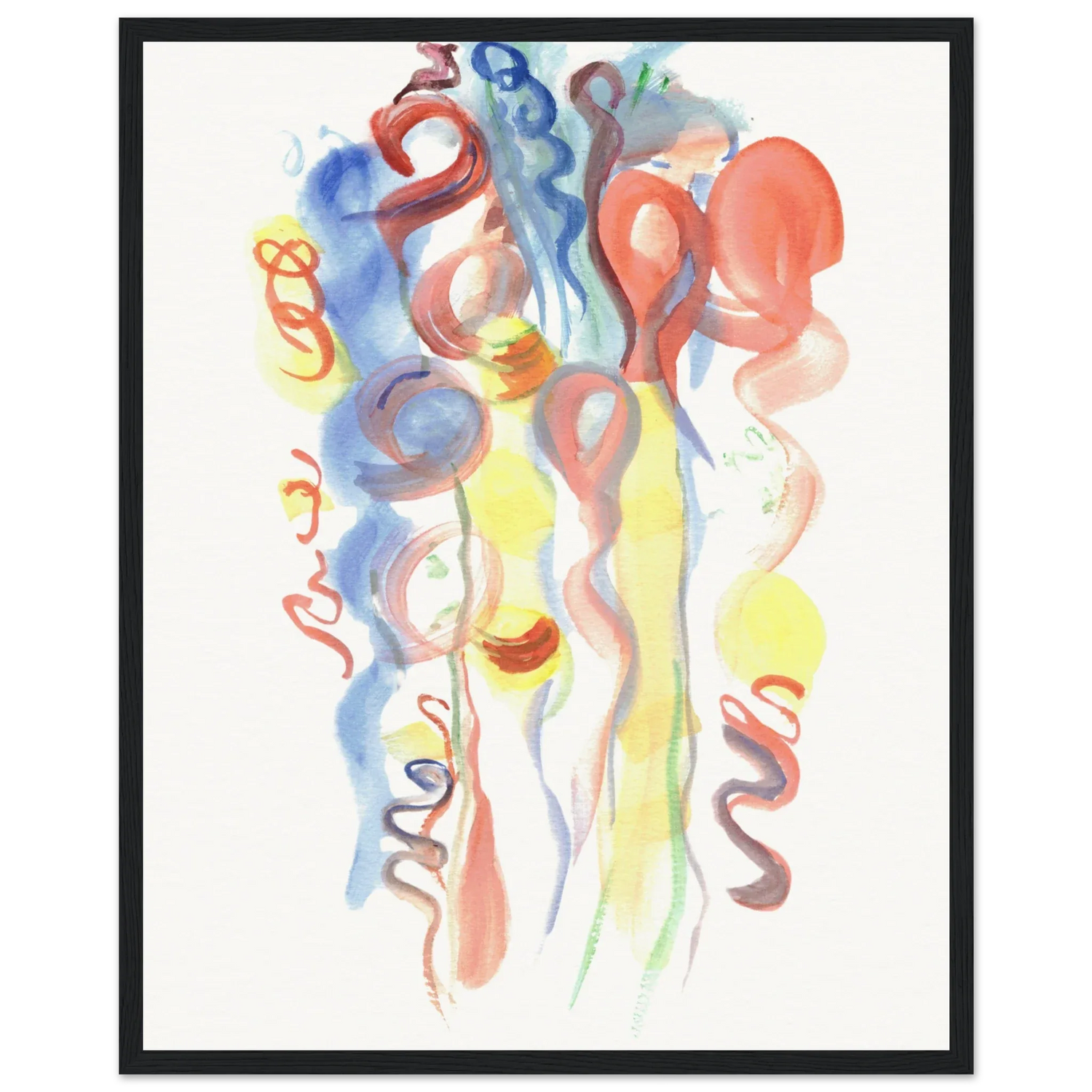 Affiche Encadrée Museum-Quality Matte Paper Wooden Framed Les Serpentins - Laure Leprince - Artiste Peintre