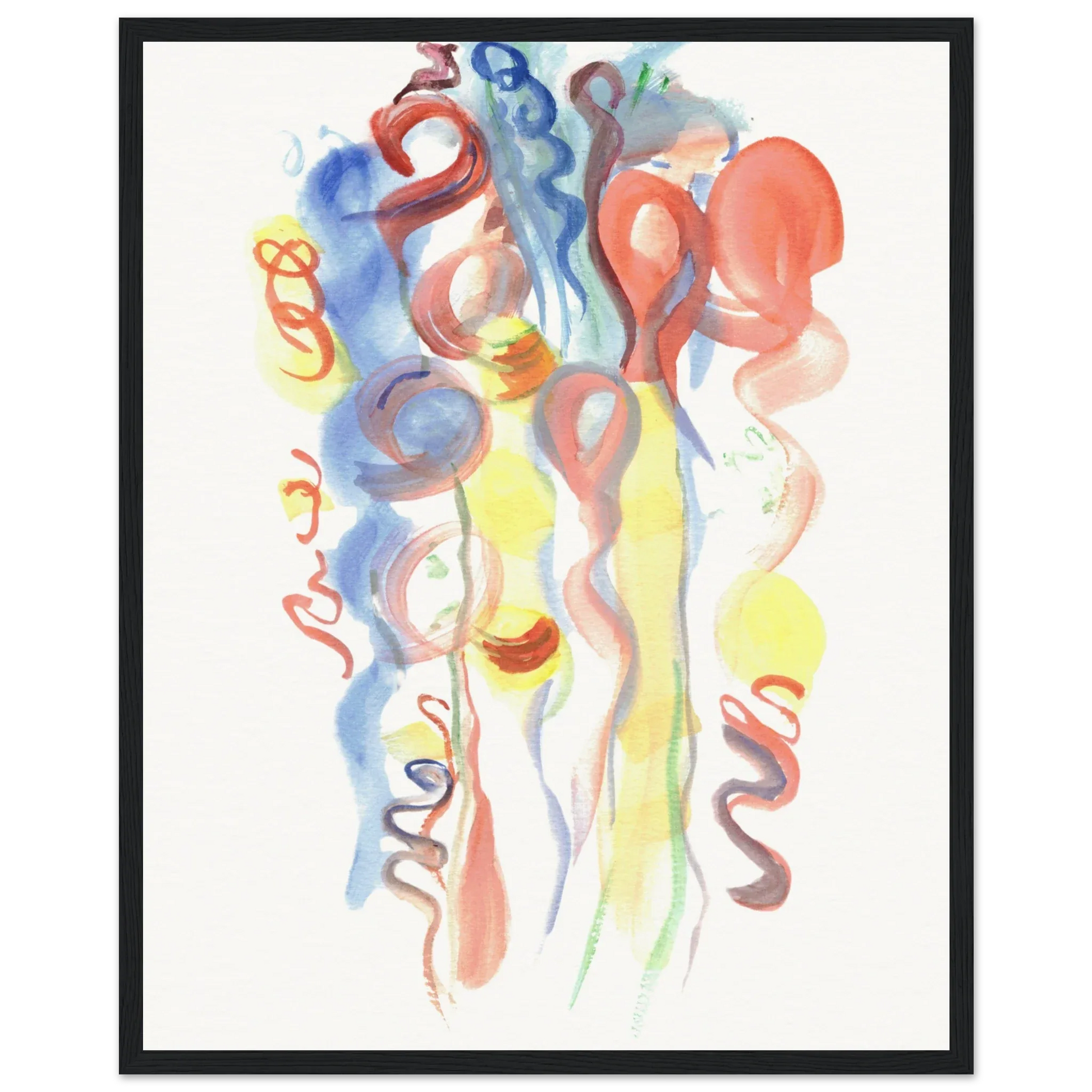 Affiche Encadrée Museum-Quality Matte Paper Wooden Framed Les Serpentins - Laure Leprince - Artiste Peintre