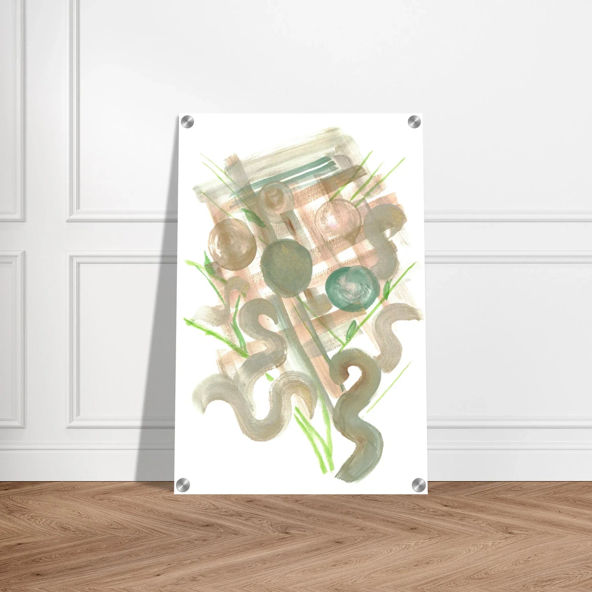 Impression sur acrylique brillante Moss Geometry | Art contemporain par Laure Leprince - Laure Leprince - Artiste Peintre