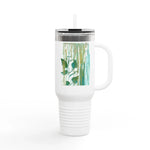 40oz Insulated Travel Mug – Veine Verte Watercolor Design - Laure Leprince - Artiste Peintre