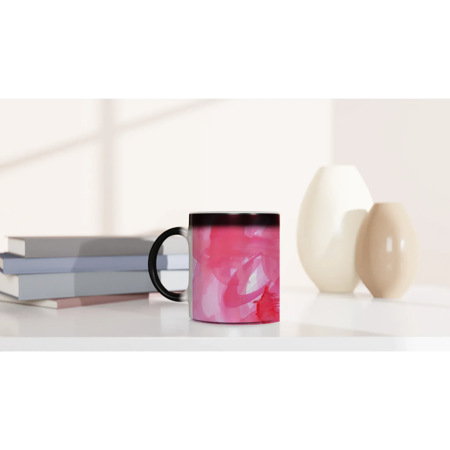 Mug magique en céramique 325 ml – Révèlez votre motif à la chaleur Ruby Drift - Laure Leprince - Artiste Peintre