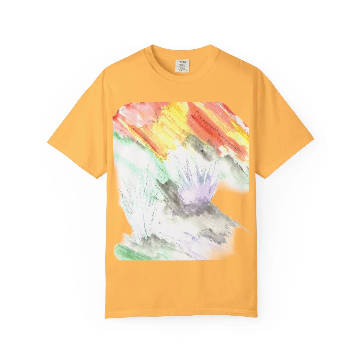 Abstract Lavander Drift T-Shirt — Bright Watercolor Square Art Tee - Laure Leprince - Artiste Peintre