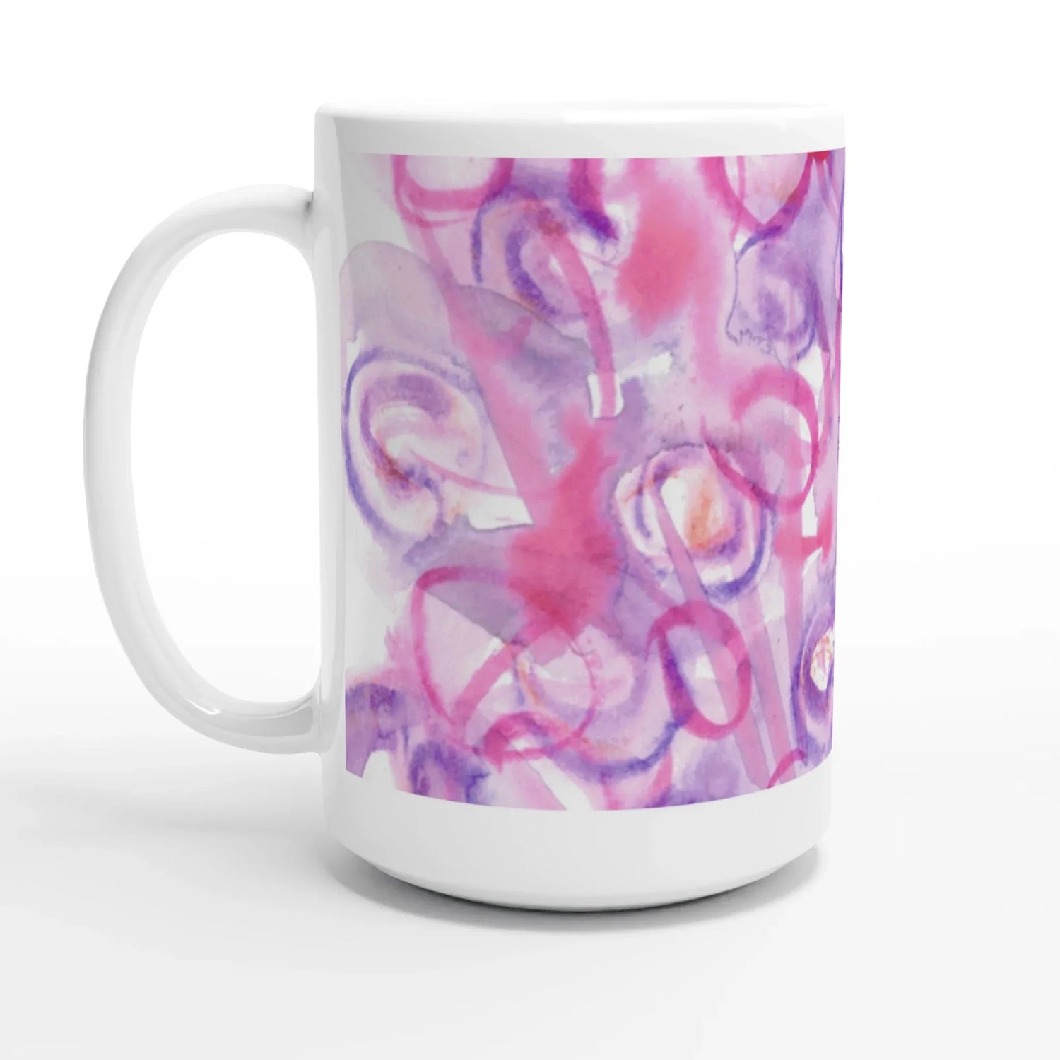 Mug en céramique blanche 44 cl Floraison Intime Grand format, design et qualité durable - Laure Leprince - Artiste Peintre