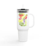40oz Insulated Travel Mug – Eclosion Chromatique Watercolor Design - Laure Leprince - Artiste Peintre