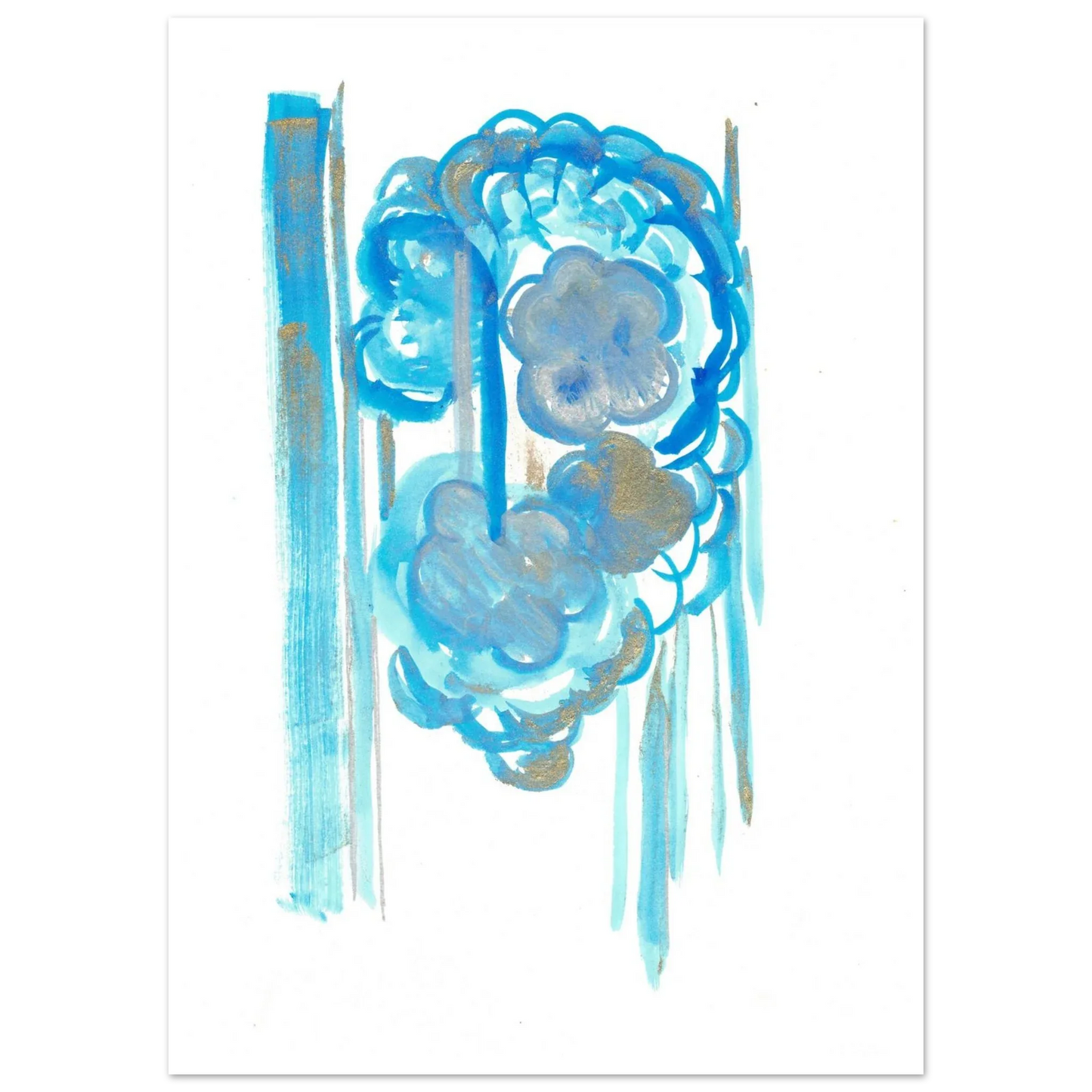 Premium Matte Paper Poster Aquarelle Originale RDJ3-18 - Laure Leprince - Artiste Peintre