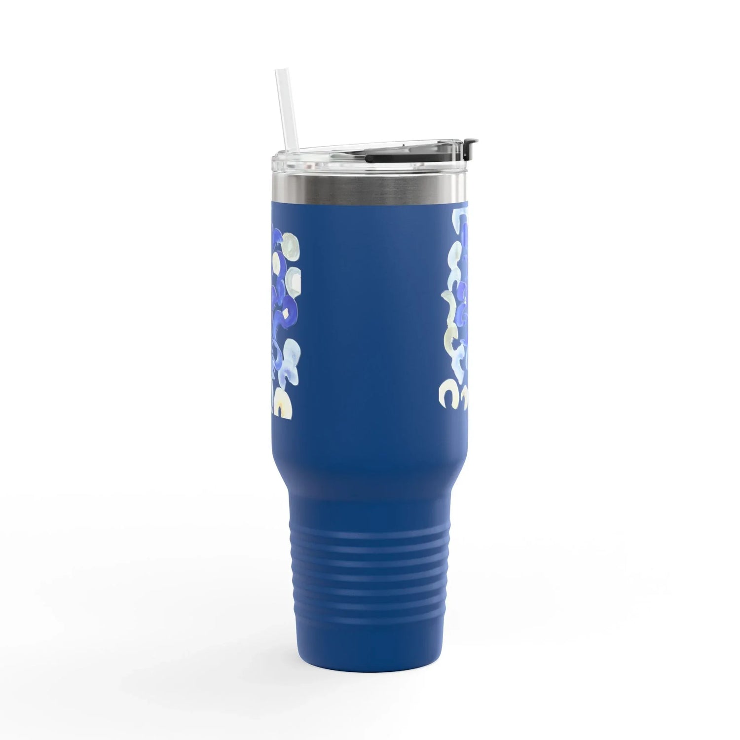 40oz Insulated Travel Mug – Blue Swirls Watercolor Design - Laure Leprince - Artiste Peintre