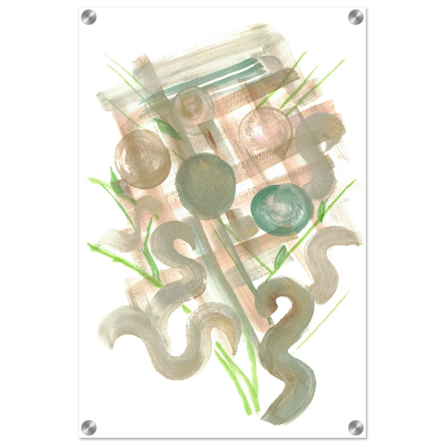 Impression sur acrylique brillante Moss Geometry | Art contemporain par Laure Leprince - Laure Leprince - Artiste Peintre