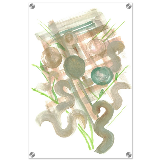 Impression sur acrylique brillante Moss Geometry | Art contemporain par Laure Leprince - Laure Leprince - Artiste Peintre