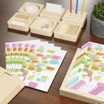 Pastel Mosaic Watercolor Leaf Greeting Card - Elegant - Laure Leprince - Artiste Peintre