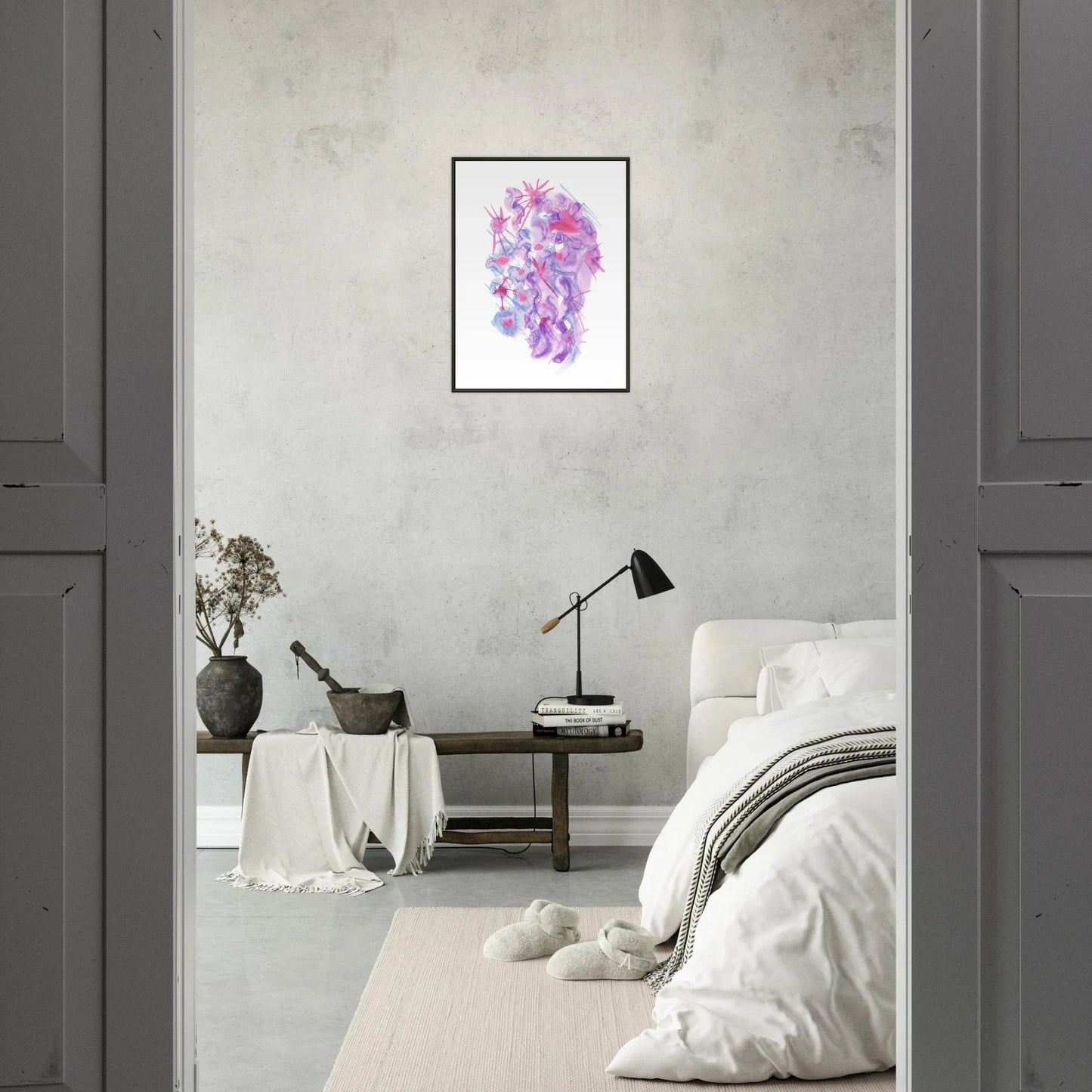 Classic Semi-Glossy Paper Metal Framed Poste Nebuleuse Pourpre - Laure Leprince - Artiste Peintre