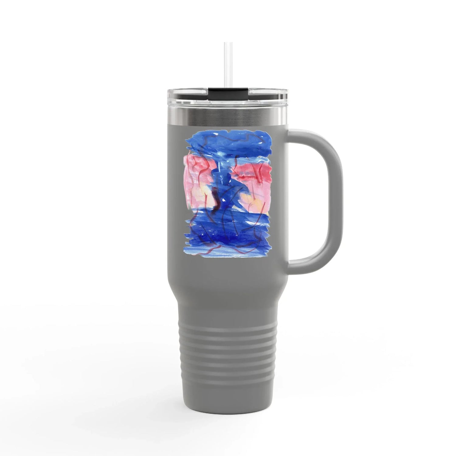40oz Insulated Travel Mug – Midnight SirenWatercolor Design - Laure Leprince - Artiste Peintre