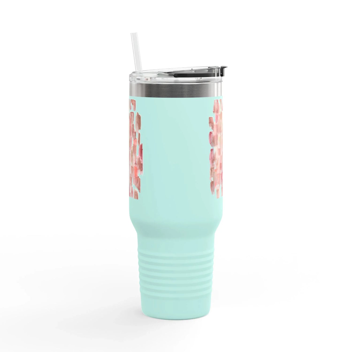 40oz Insulated Travel Mug – Terracotta Waves Watercolor Design - Laure Leprince - Artiste Peintre