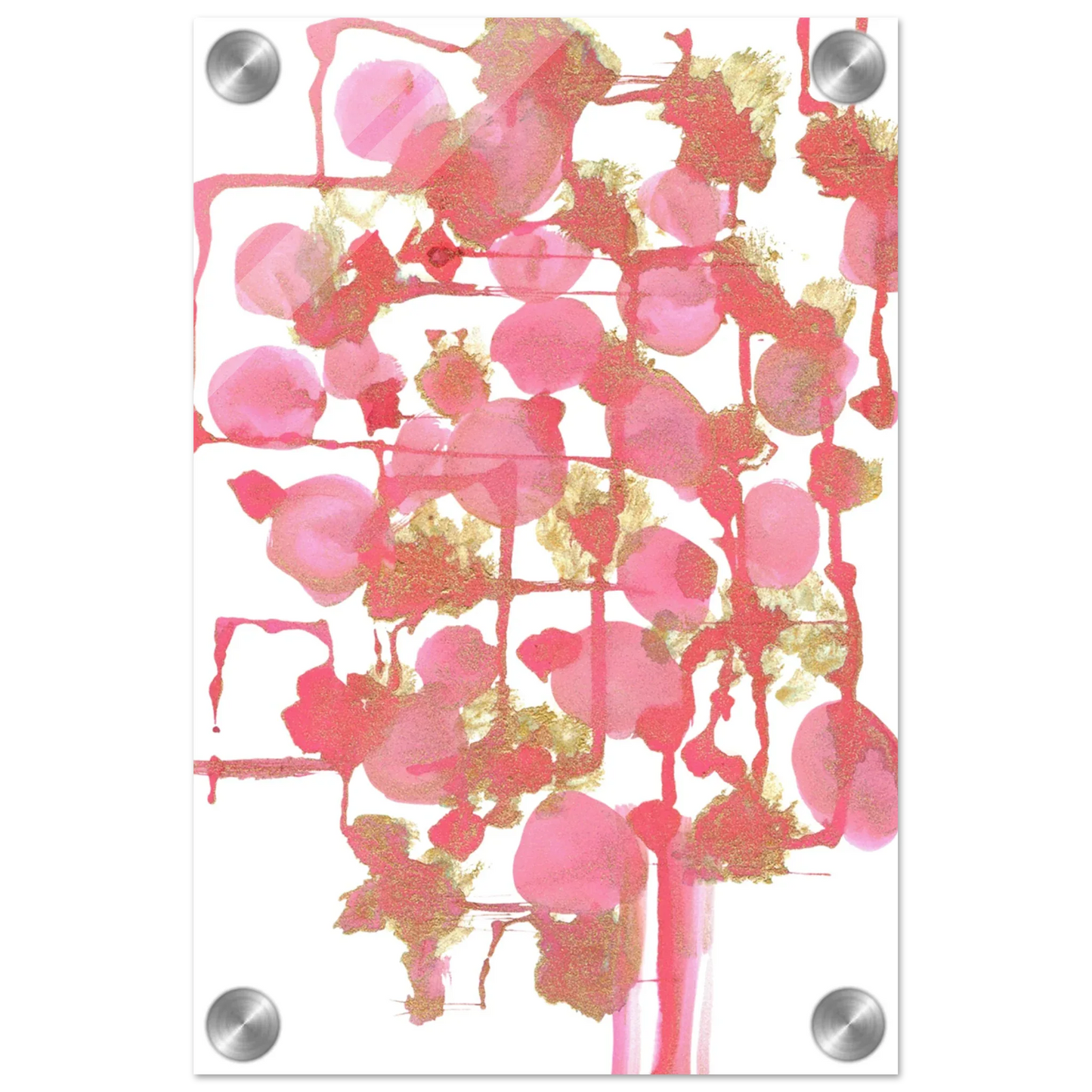 Impression sur acrylique brillante Reseau Framboise | Art contemporain par Laure Leprince - Laure Leprince - Artiste Peintre