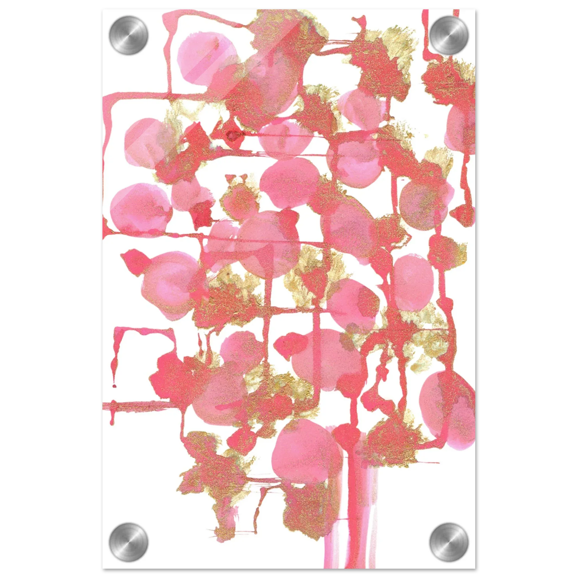 Impression sur acrylique brillante Reseau Framboise | Art contemporain par Laure Leprince - Laure Leprince - Artiste Peintre