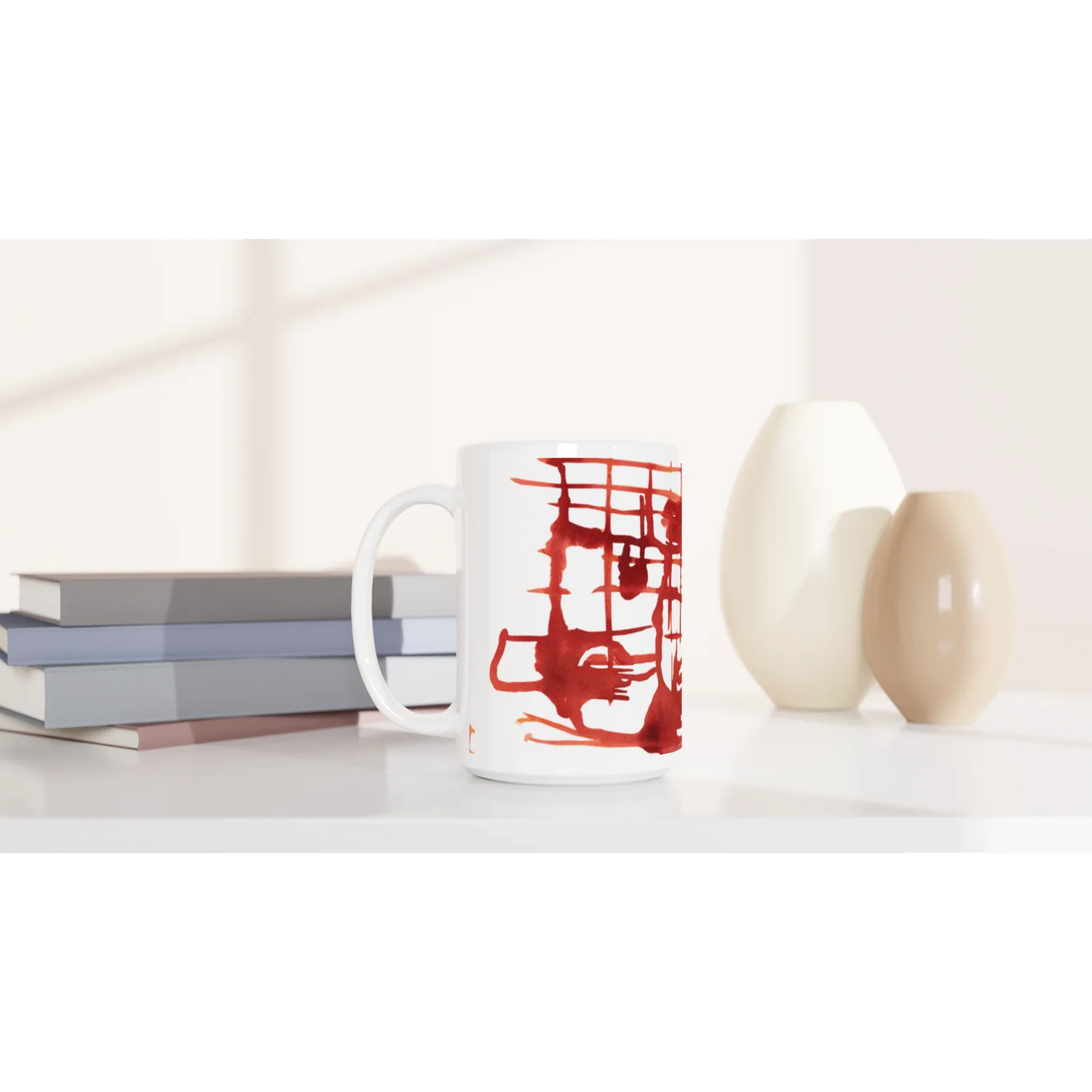 Mug en céramique blanche 44 Solar Frame – Grand format, design et qualité durable - Laure Leprince - Artiste Peintre