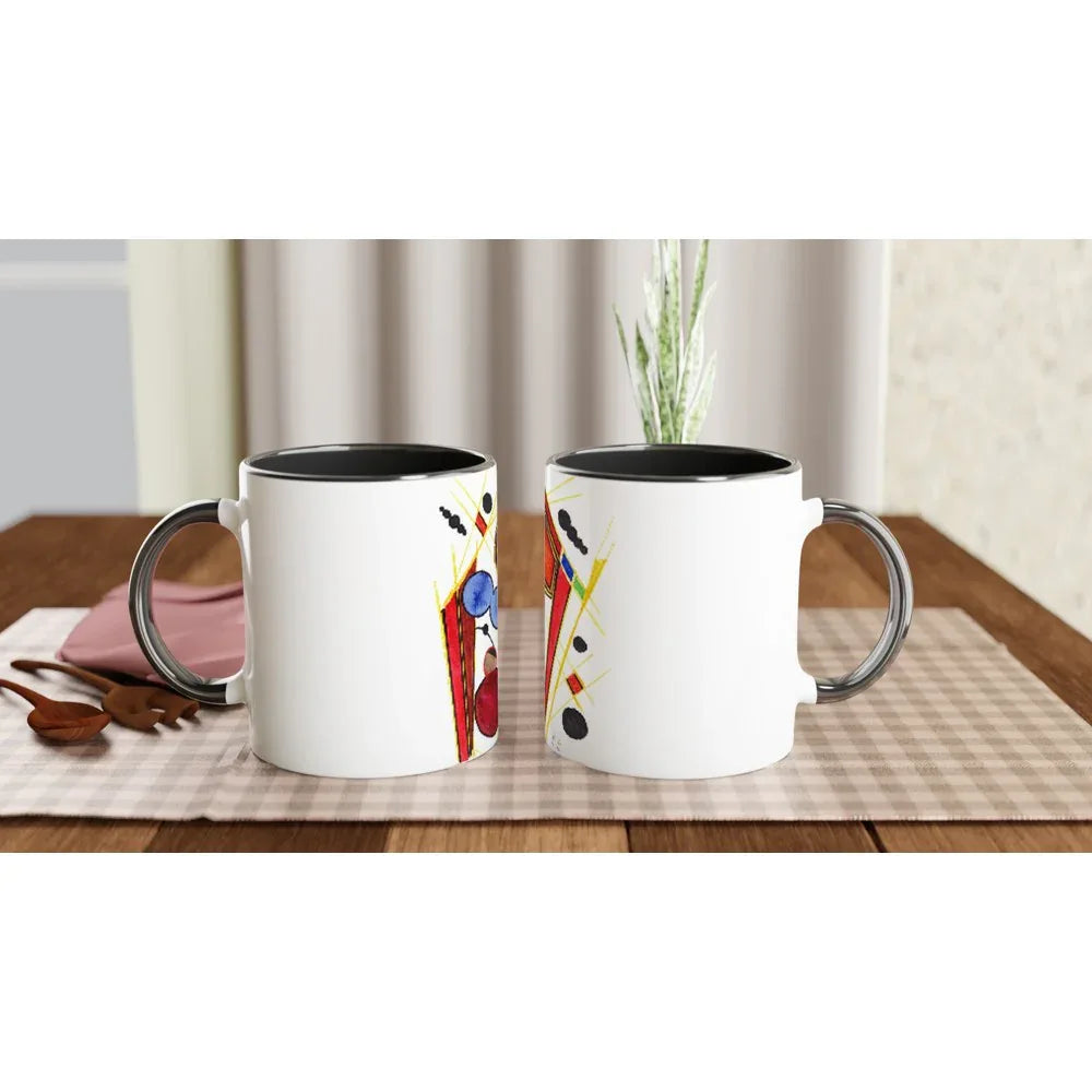 Mug en céramique 325 ml | Bord coloré | Tasse artistique durable - Laure Leprince - Artiste Peintre