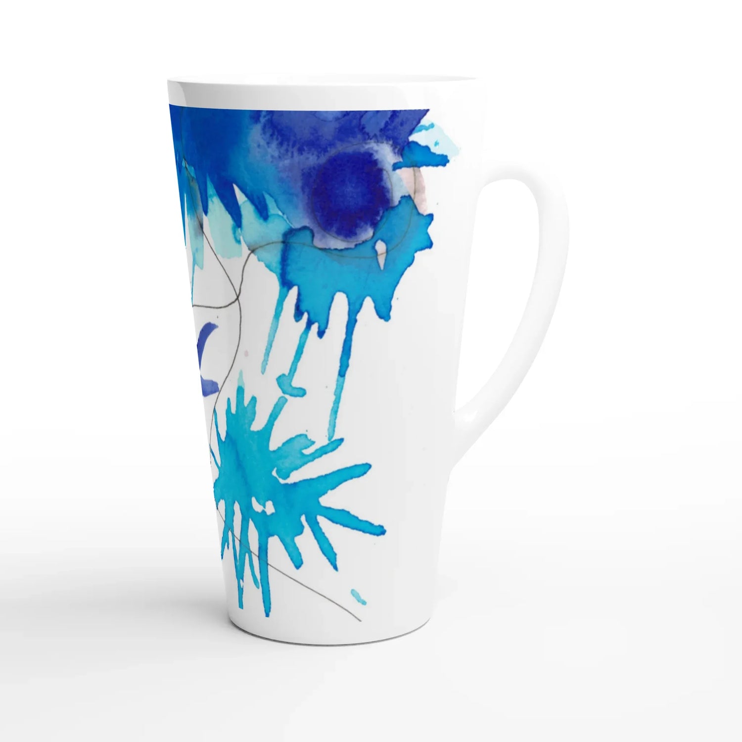 Mug à Latte en Céramique Blanche 500 ml boreales – Élégant, durable et brillant - Laure Leprince - Artiste Peintre